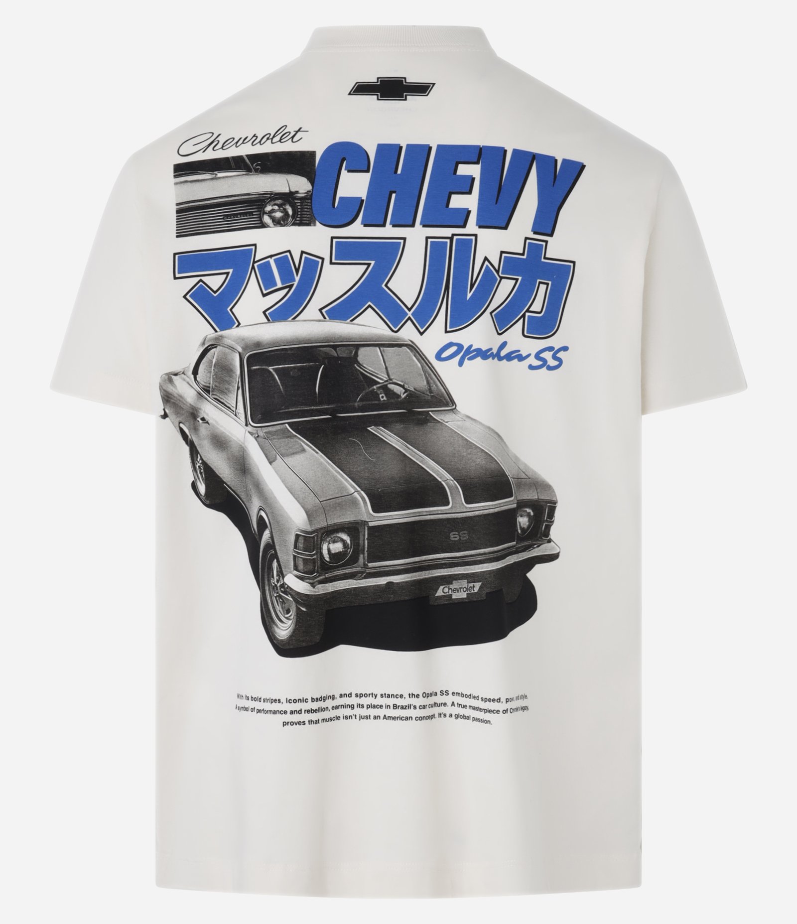 Camiseta Comfort em Algodão com Estampa  Chevrolet Bege 8