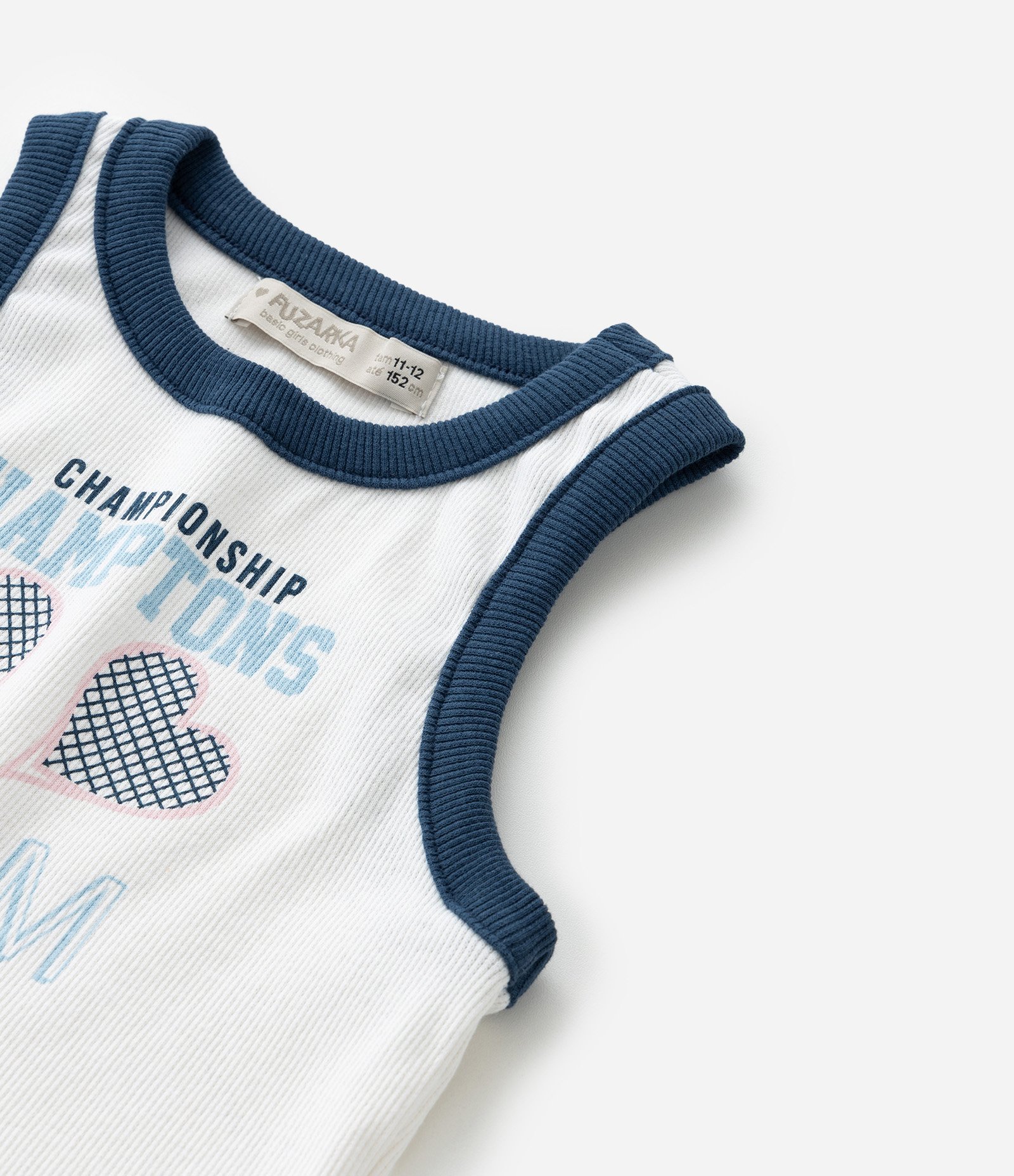 Regata Infantil em Ribana com Viés Contrastante - Tam 5 a 14 Anos Branco 6