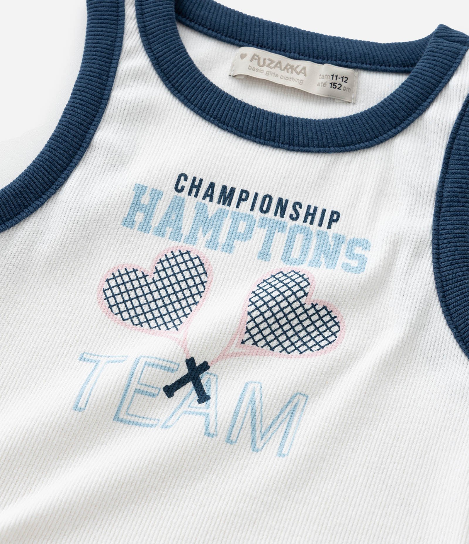 Regata Infantil em Ribana com Viés Contrastante - Tam 5 a 14 Anos Branco 7