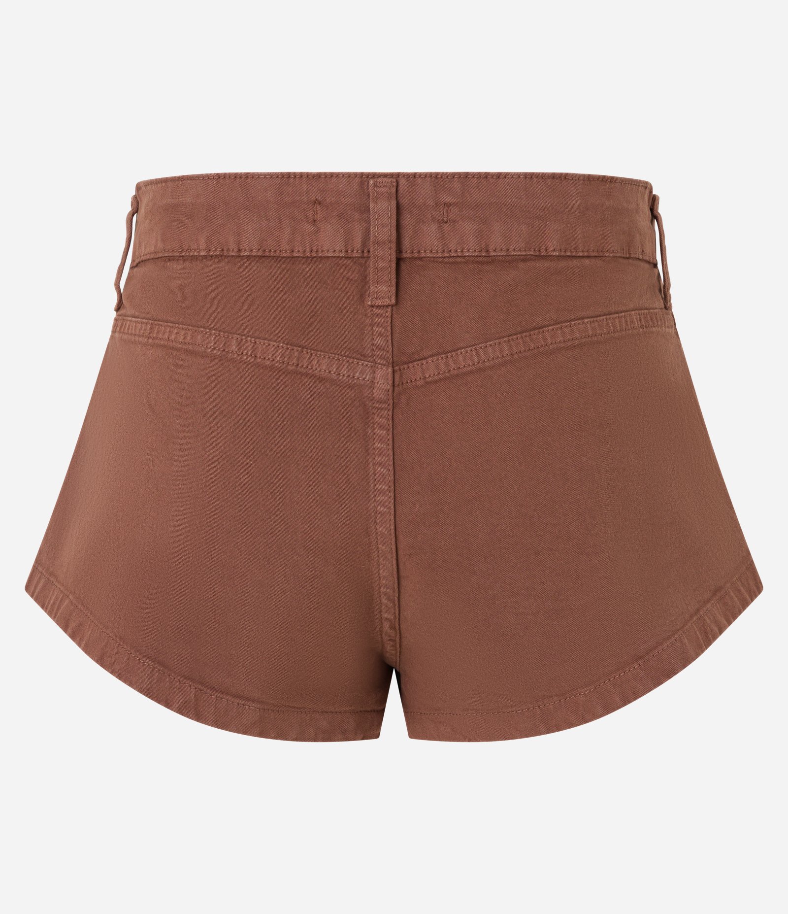 Short Curto em Sarja com Tachinhas Aplicadas no Bolso Marrom 6