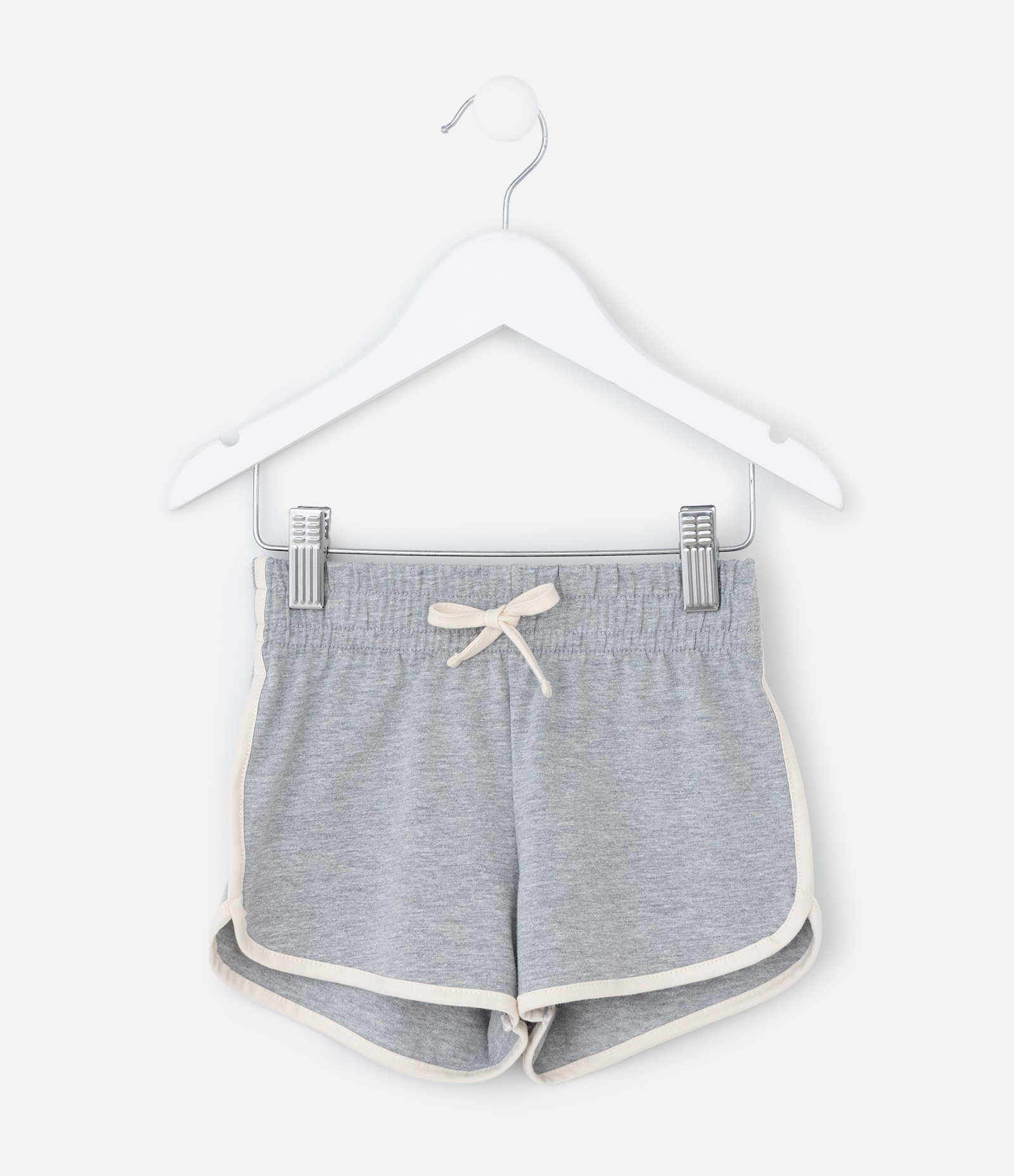 Short Infantil Runner em Algodão com Viés Contrastante - Tam 1 a 6 Anos Cinza 2
