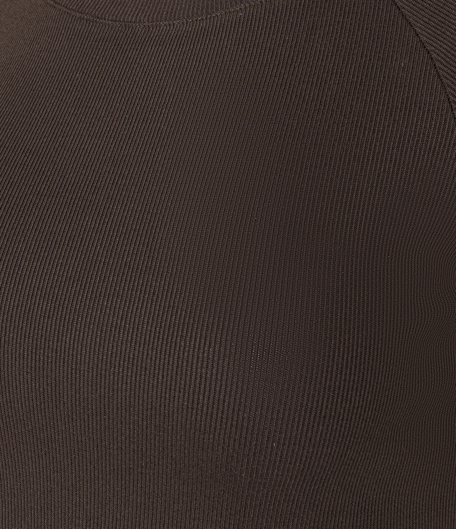 Blusa Básica em Ribana com Cava Raglan Marrom Escuro 2