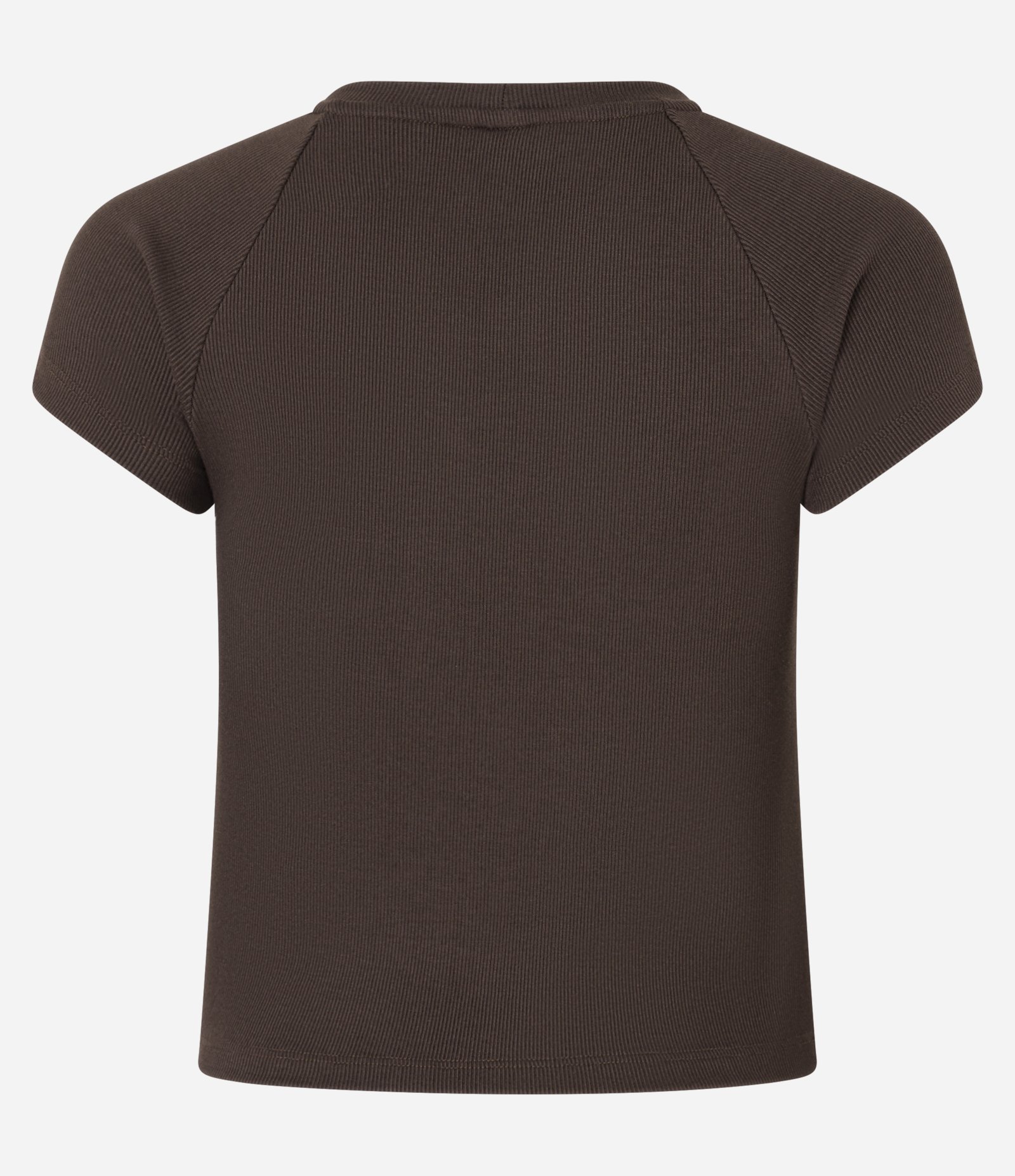 Blusa Básica em Ribana com Cava Raglan Marrom Escuro 3