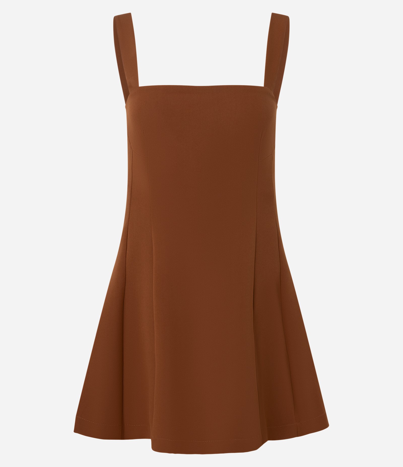 Vestido Curto Peplum com Decote Coração Marrom 6