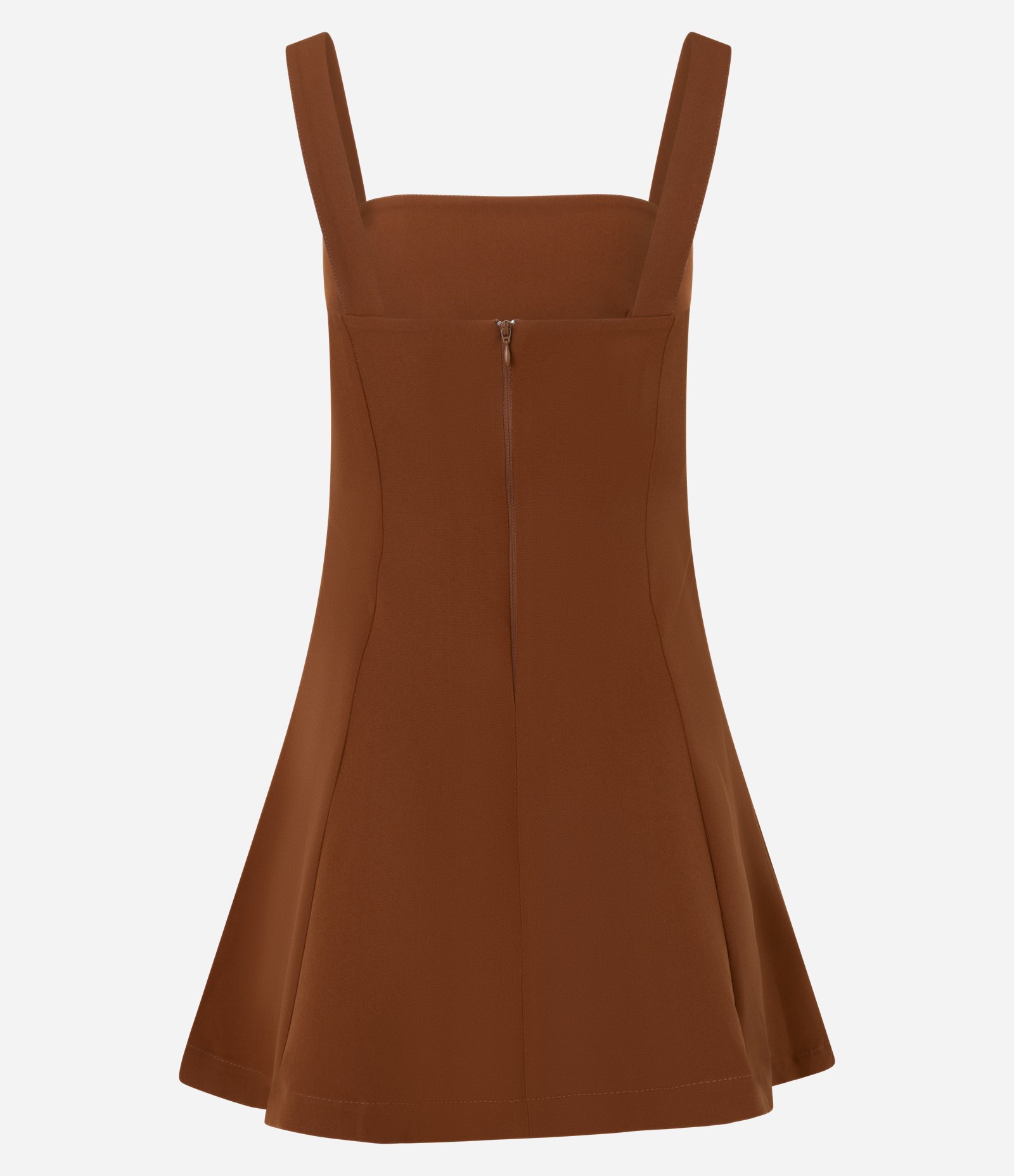 Vestido Curto Peplum com Decote Coração Marrom 7