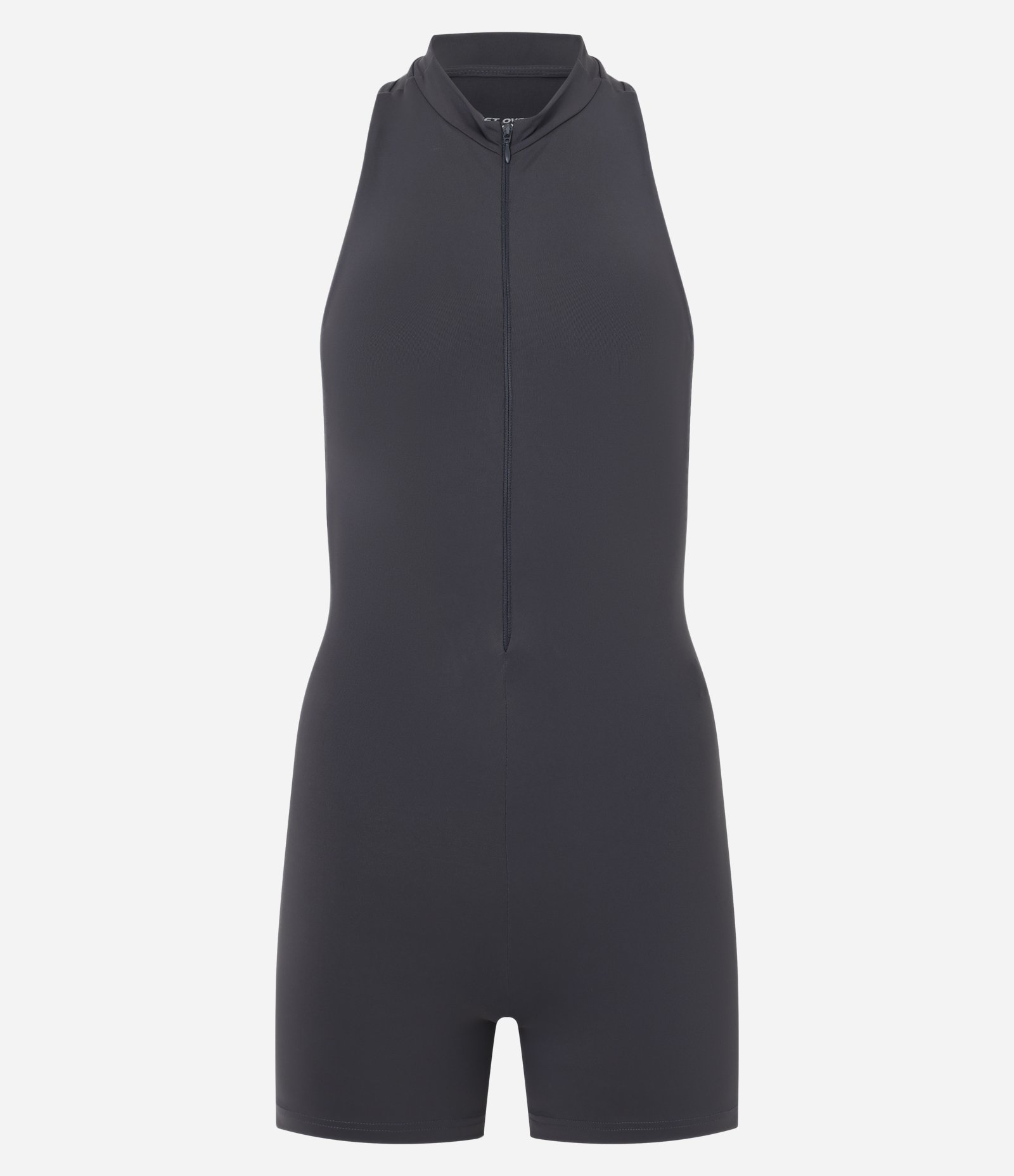 Macaquinho Esportivo em Poliamida com Zíper Frontal e Detalhe Costas Preto 5