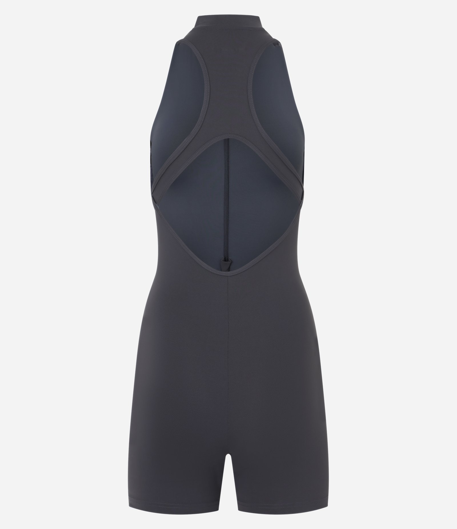 Macaquinho Esportivo em Poliamida com Zíper Frontal e Detalhe Costas Preto 6