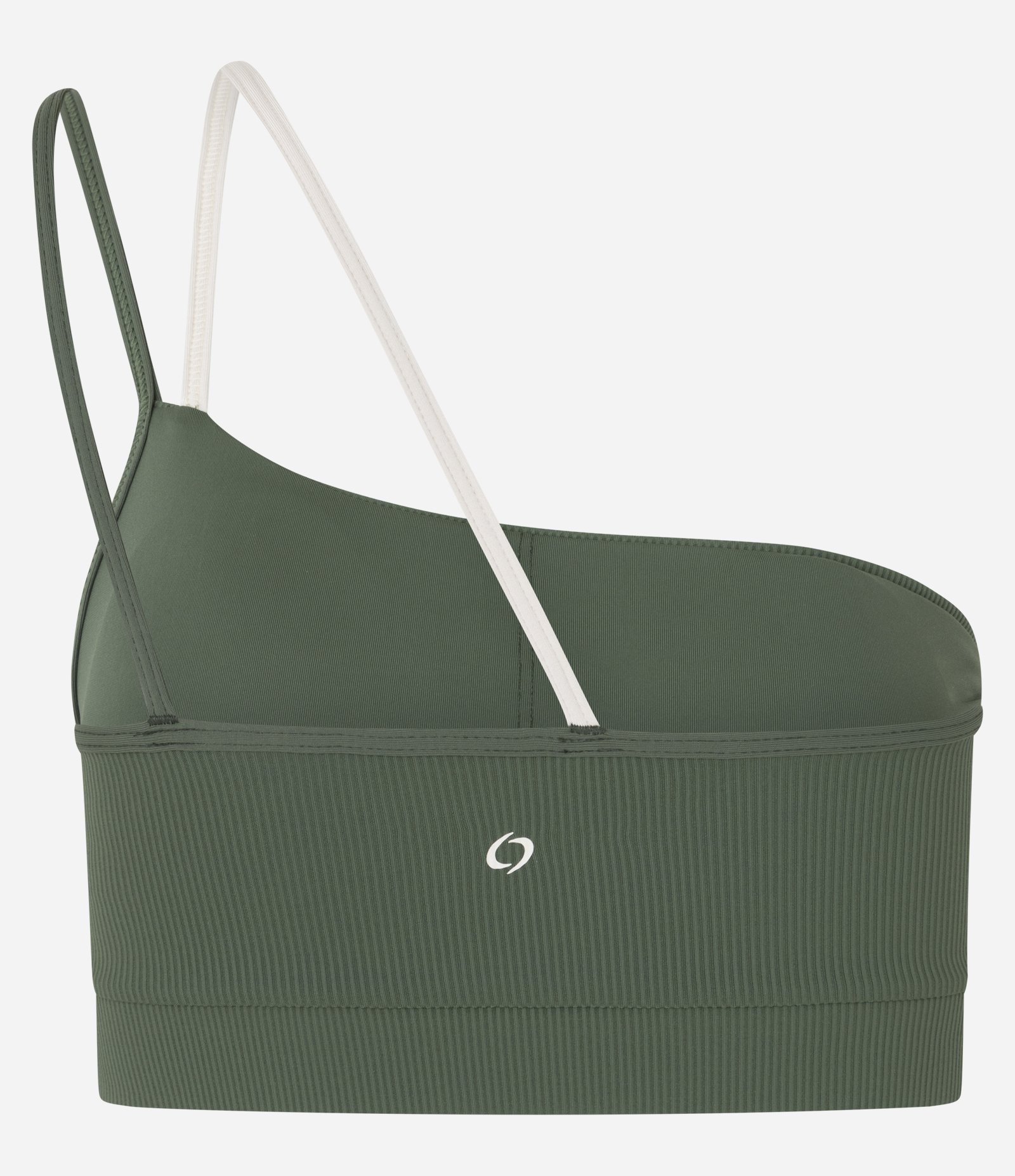 Top Ombro Único Esportivo em Microfibra Canelada Verde 7