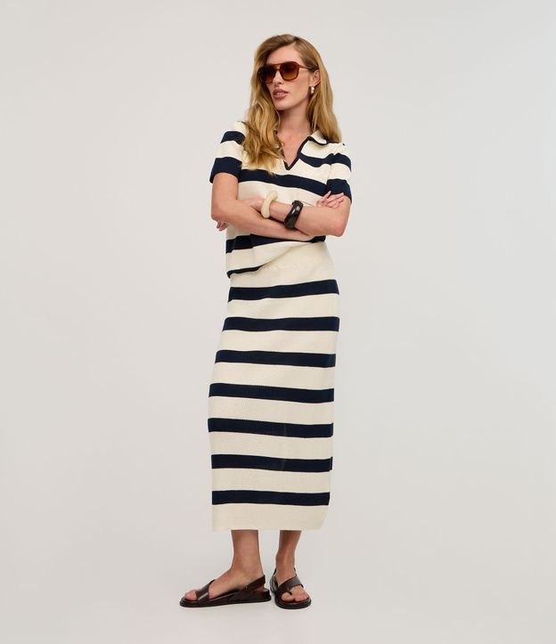 Cor: Azul Marinho/Off White | Tamanho: PP