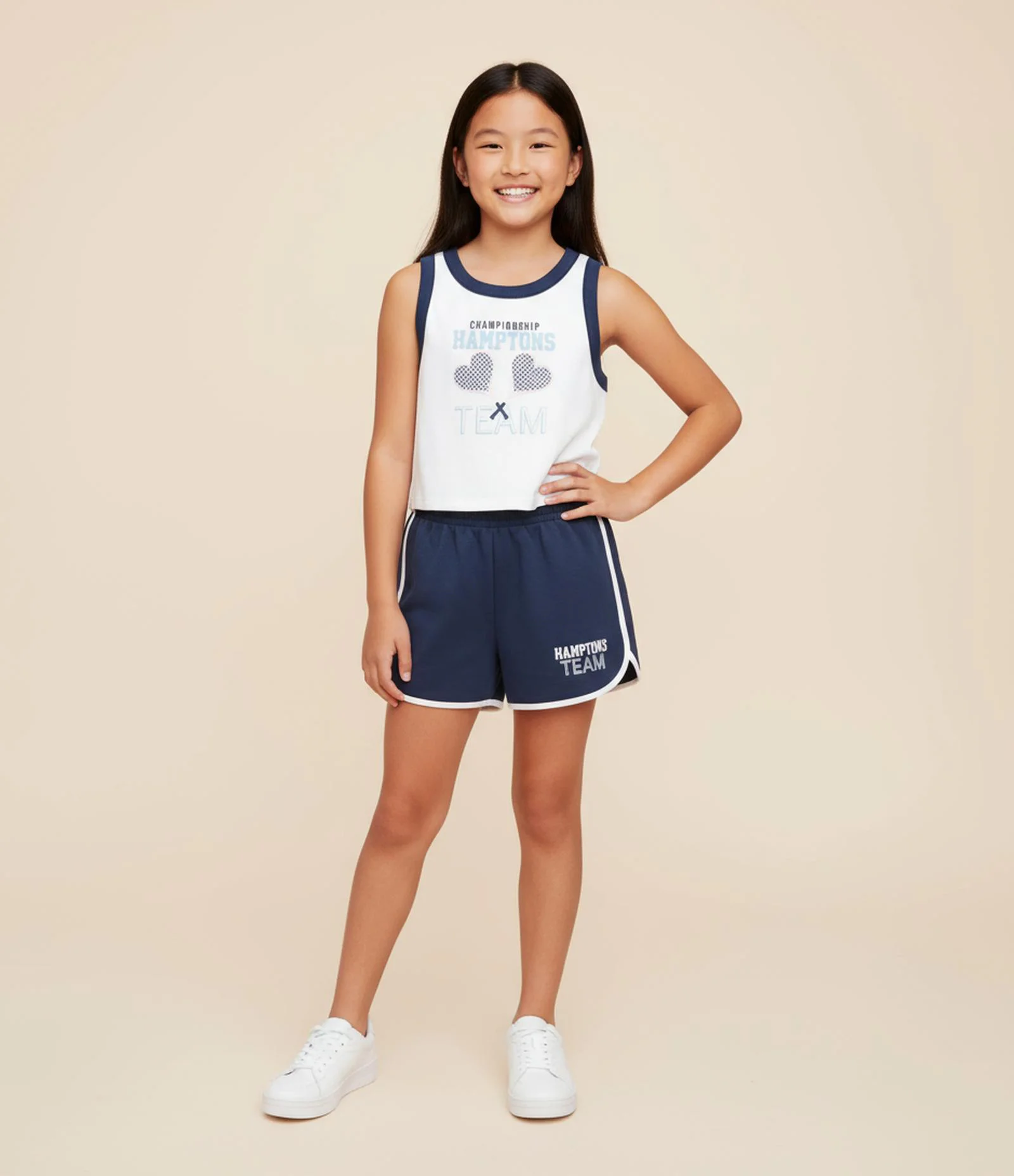 Short Runner Infantil em Moletom com Lettering - Tam 5 a 14 Anos Azul 1