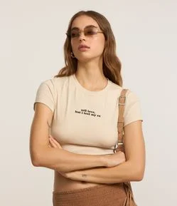 Blusa New T-shirt em Algodão com Lettering Frontal