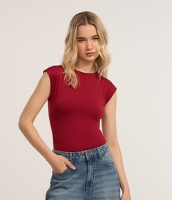 Body Básico em Microfibra com Decote Redondo