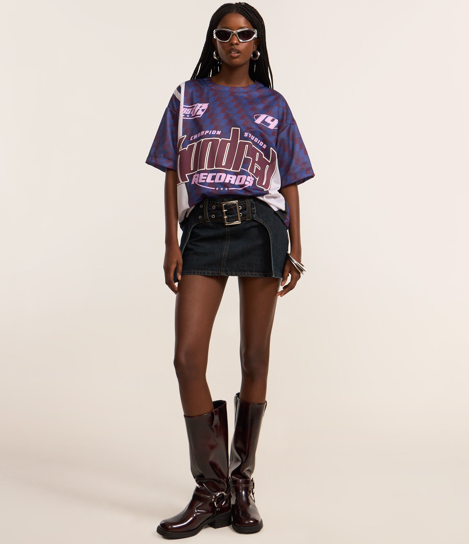 Camiseta Oversized Sportcore com Estampa Hundred Azul 2