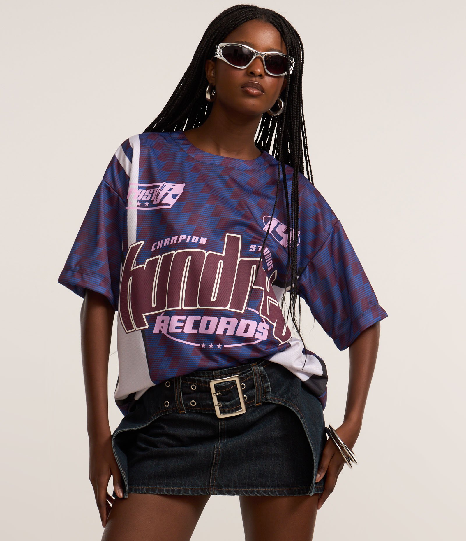 Camiseta Oversized Sportcore com Estampa Hundred Azul 3