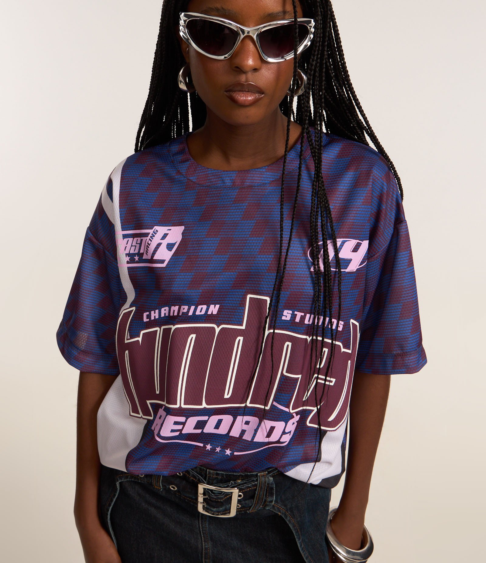 Camiseta Oversized Sportcore com Estampa Hundred Azul 4
