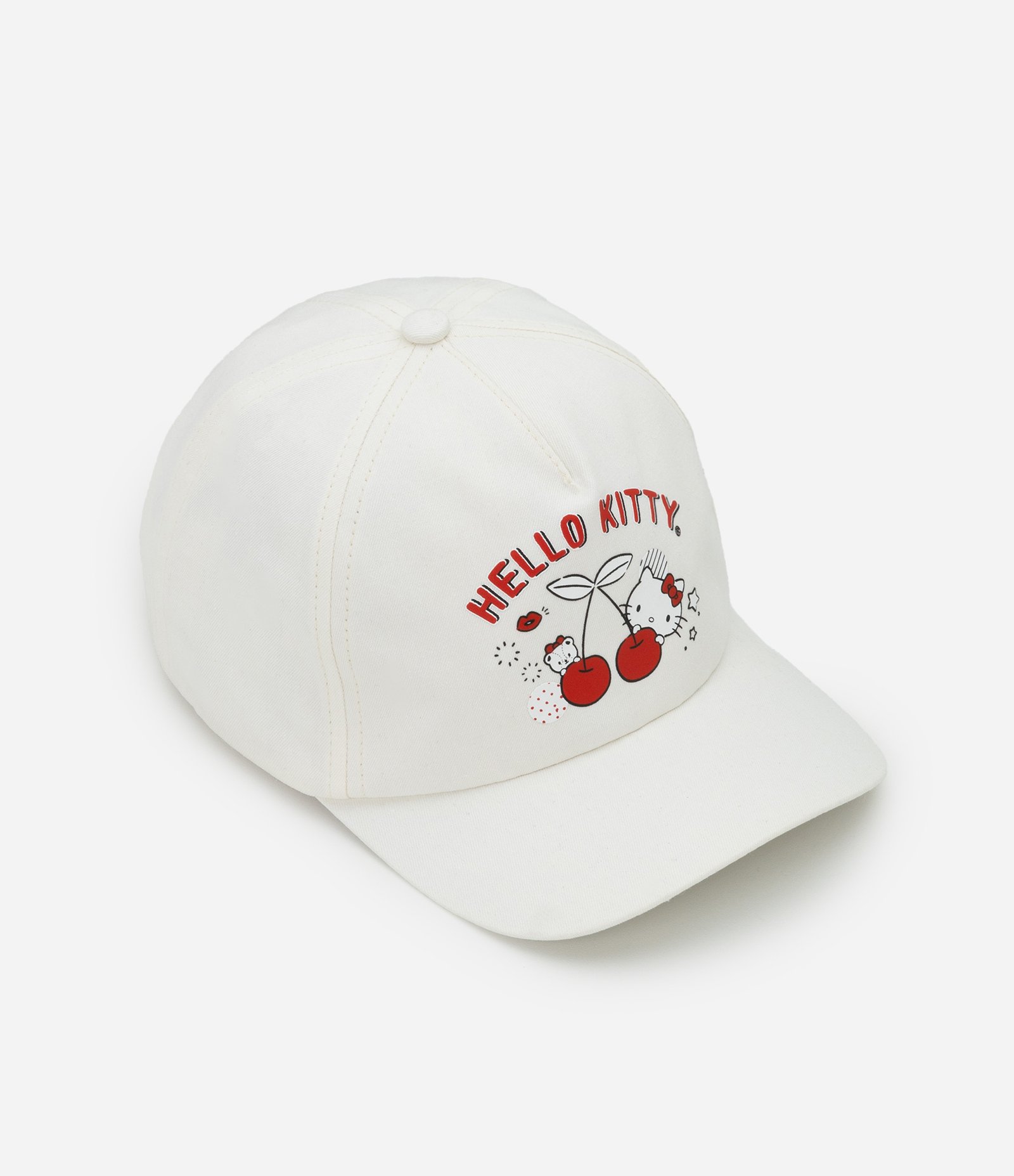 Boné Infantil com Estampa Hello Kitty Cerejinha - Tam Único Off White 1
