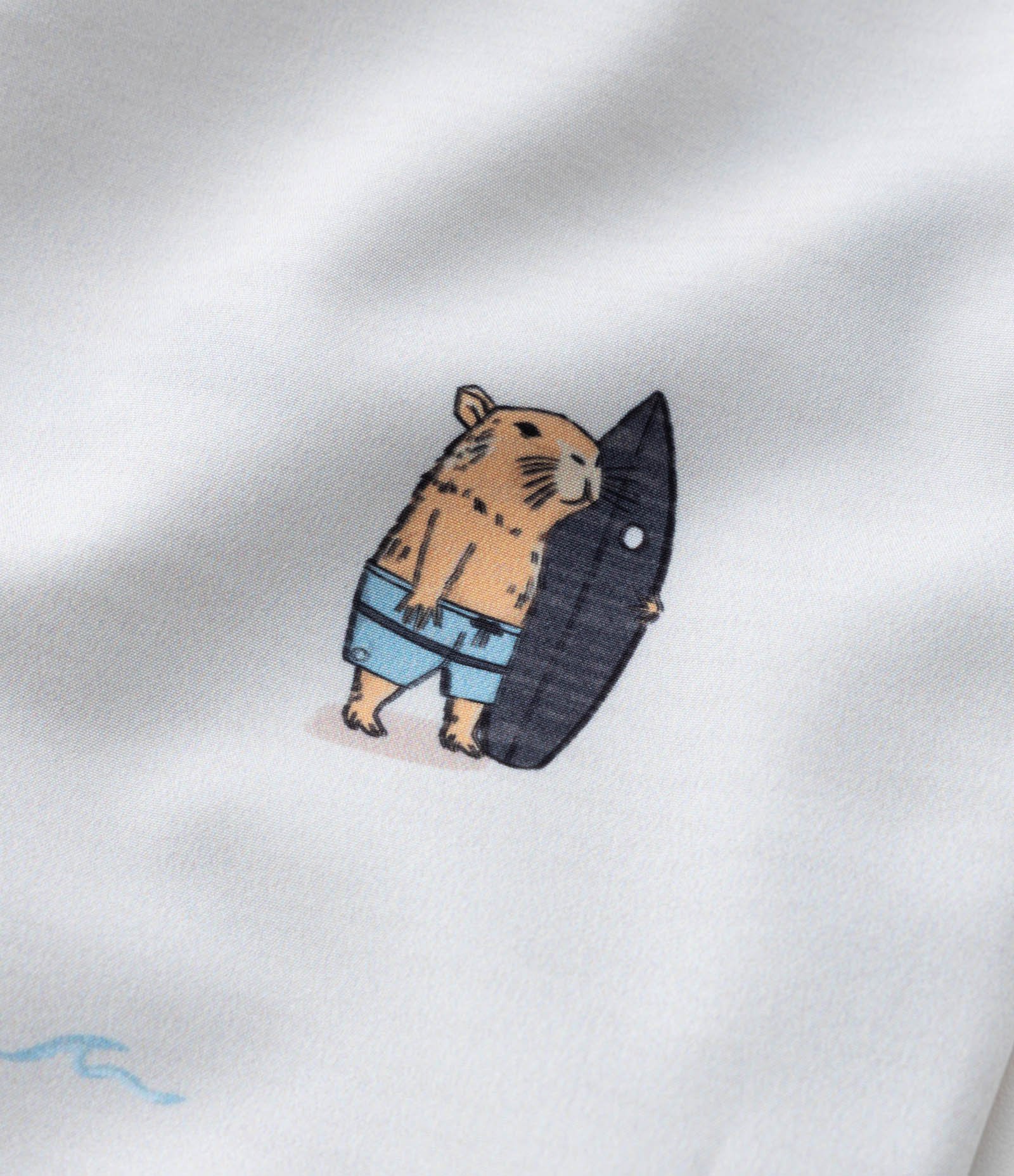 Bermuda Infantil em Microfibra com Mini Ícones de Capivara - Tam 5 a 14 Anos Branco 5