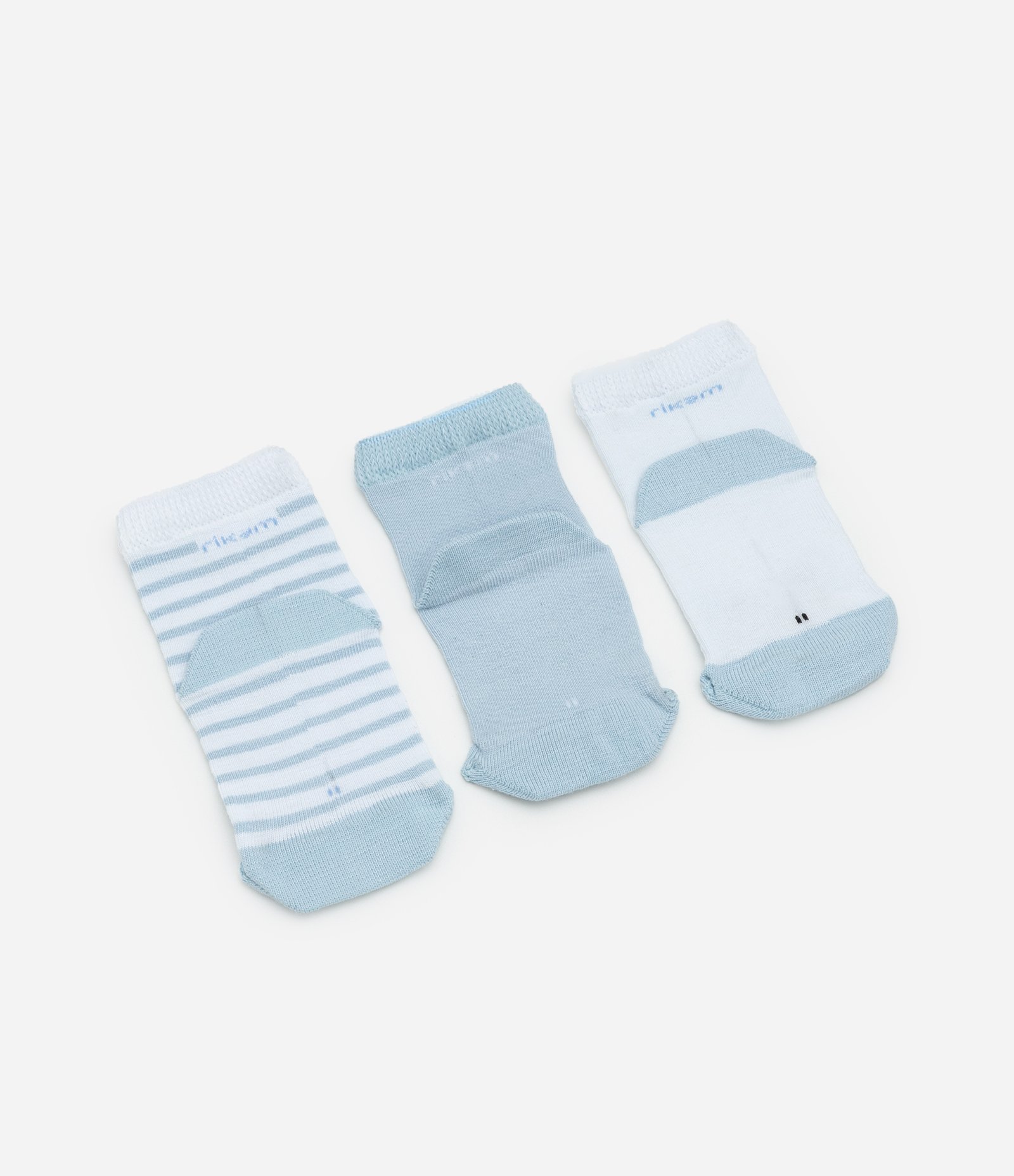 Kit 03 Meias Infantis com Estampa de Bichinhos - Tam 0 a 12 meses Azul 2