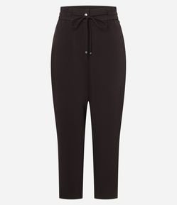 Calça Fluida em Crepe com Cós Elástico e Amarração