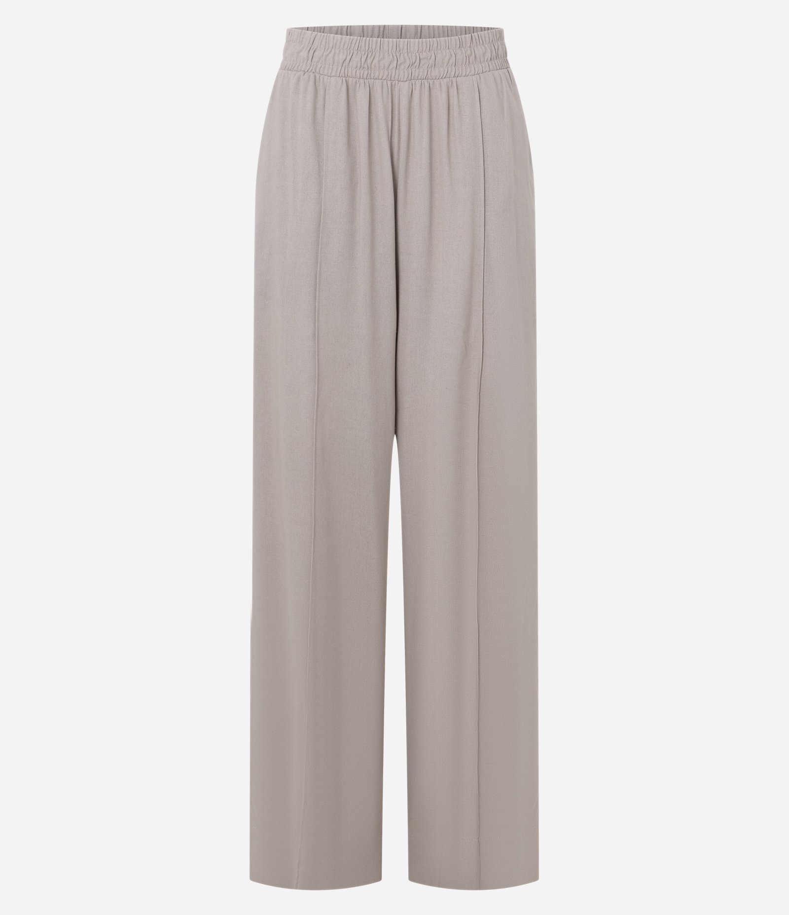 Calça Pantalona em Viscolinho com Cós Elástico Cinza 5