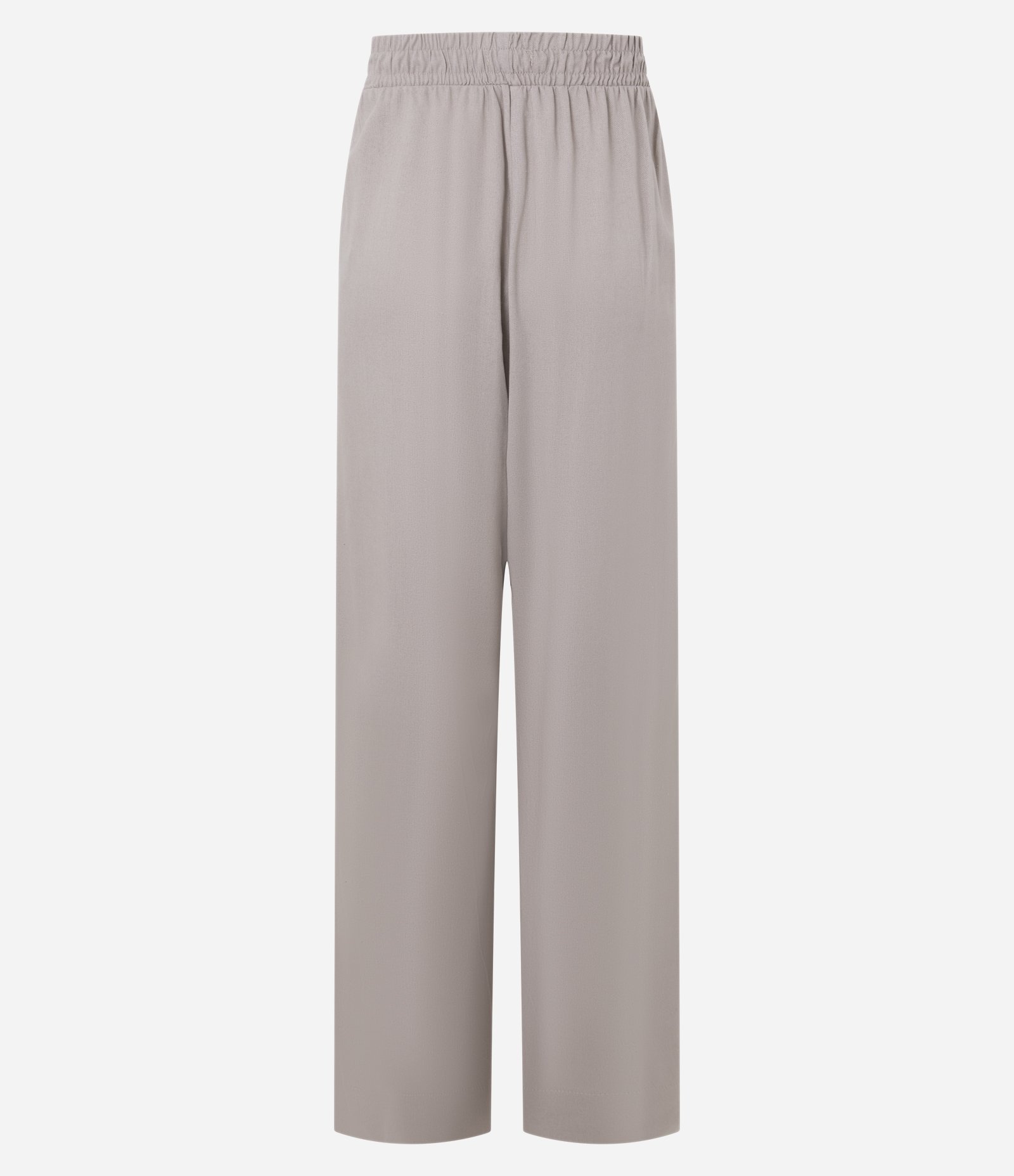 Calça Pantalona em Viscolinho com Cós Elástico Cinza 7
