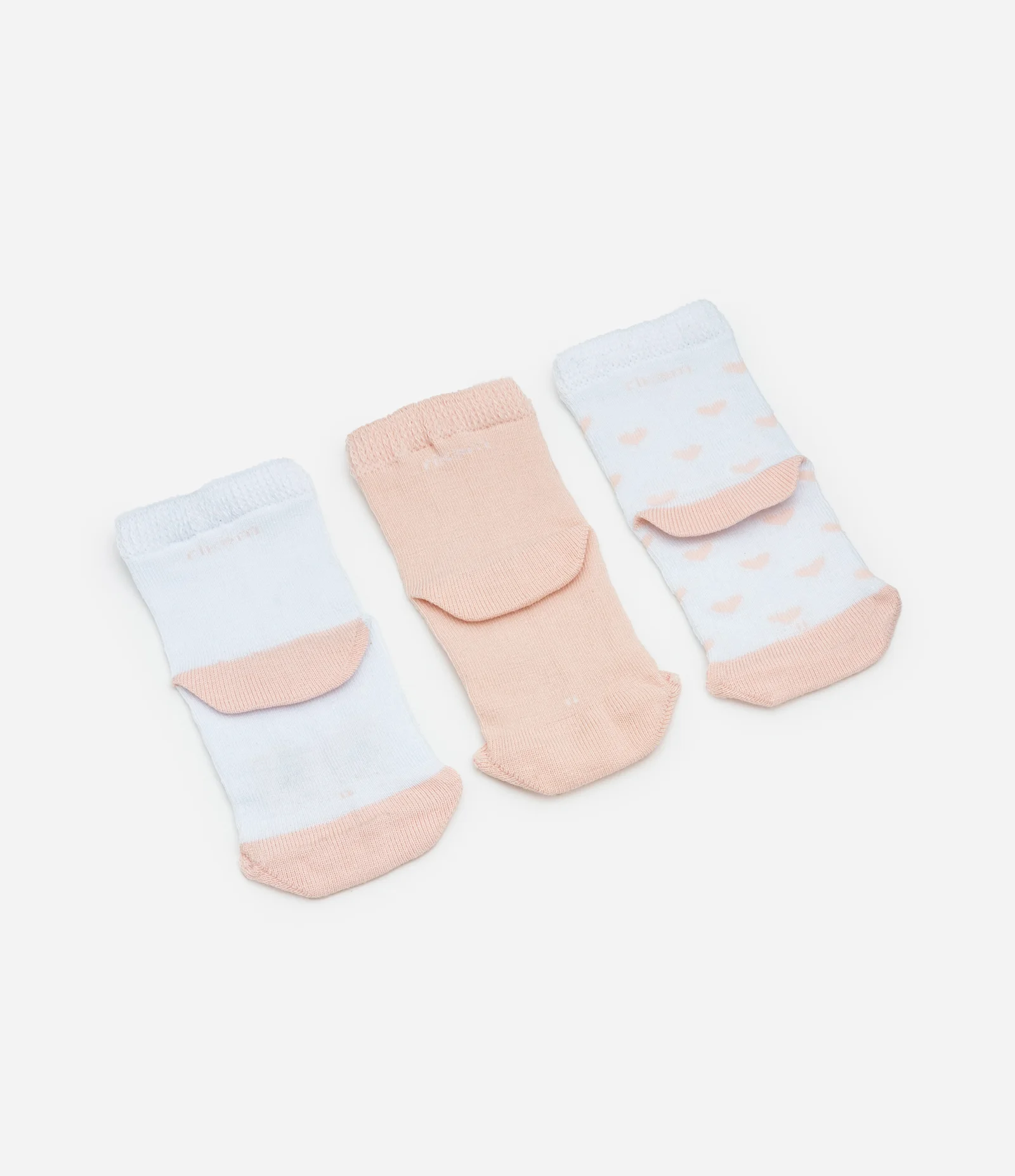 Kit 03 Meias Infantis com Estampa Unicórnio - Tam 0 a 12 meses Branco/Laranja 2
