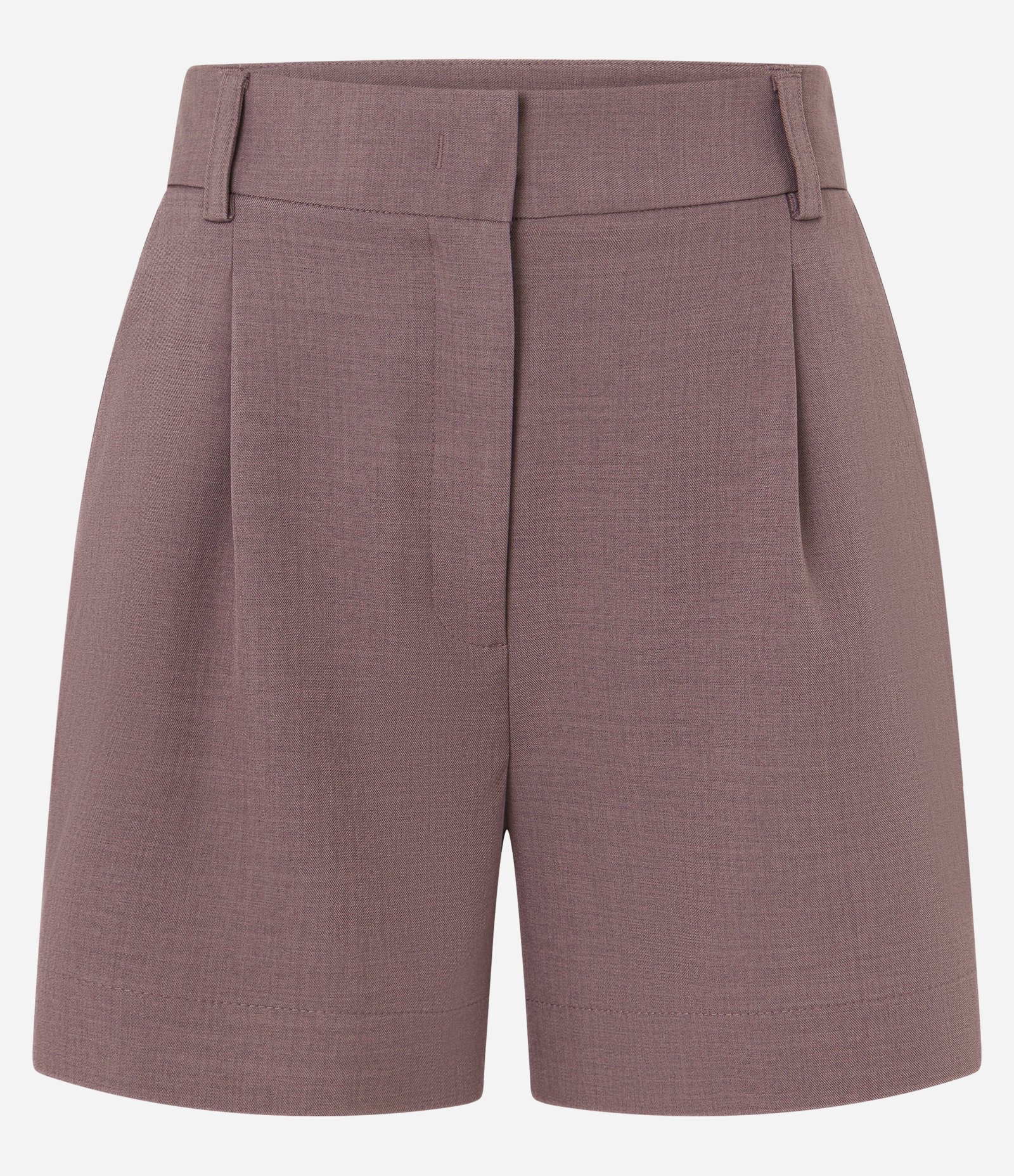 Short com Corte Alfaiatado e Pregas Frontais Marrom 5