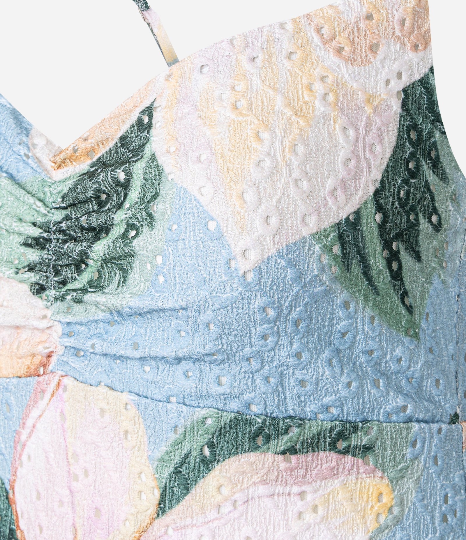 Vestido Long Midi em Laise com Estampa Frontal Multicores 7