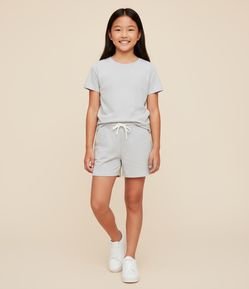 Short Clochard Infantil em Moletinho com Bolso - Tam 5 a 14 Anos