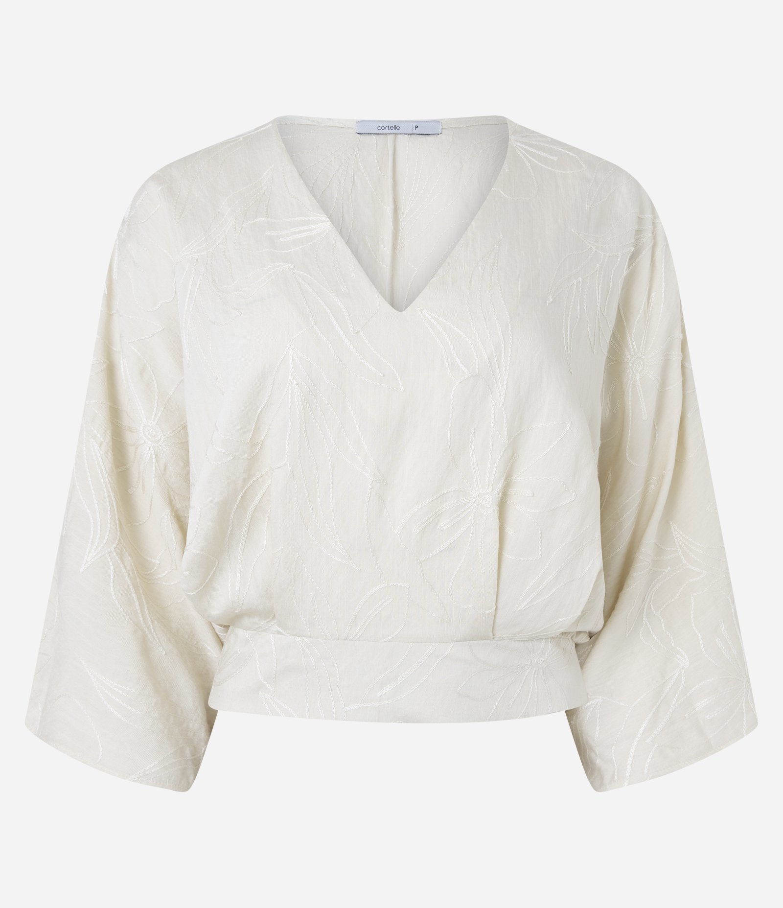 Blusa em Laise com Bordado Floral e Manga 7/8 Off White 5