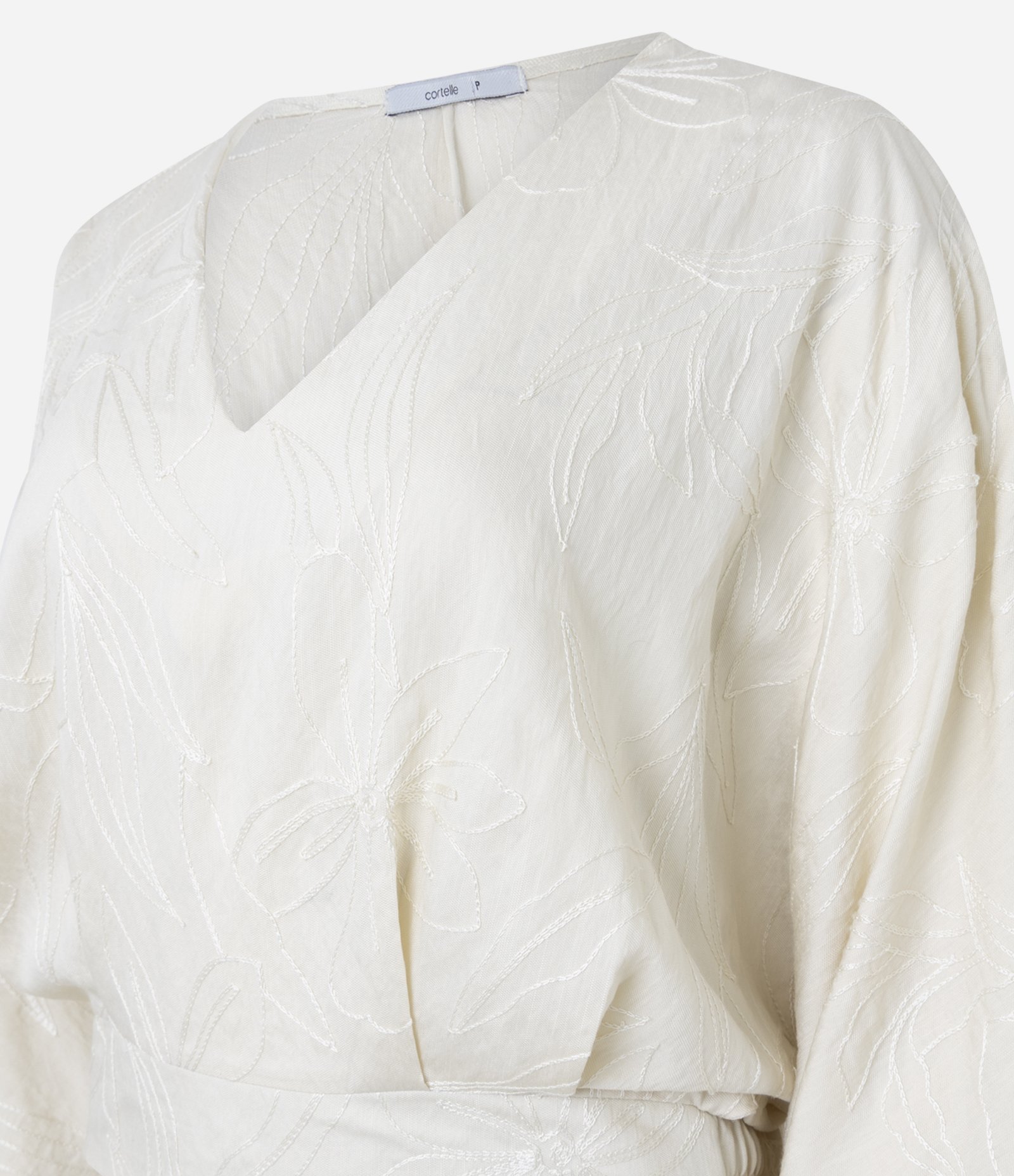 Blusa em Laise com Bordado Floral e Manga 7/8 Off White 6