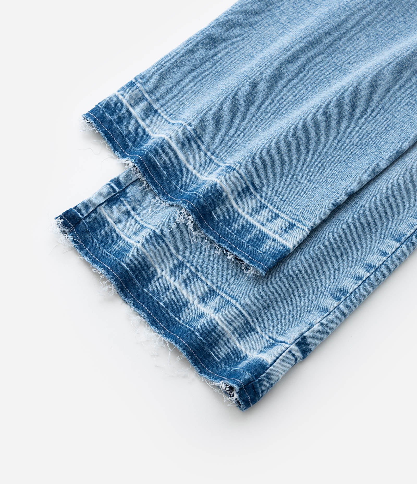 Calça Wide Infantil em Jeans com Barra Desfiada - Tam 5 a 14 Anos Azul 8