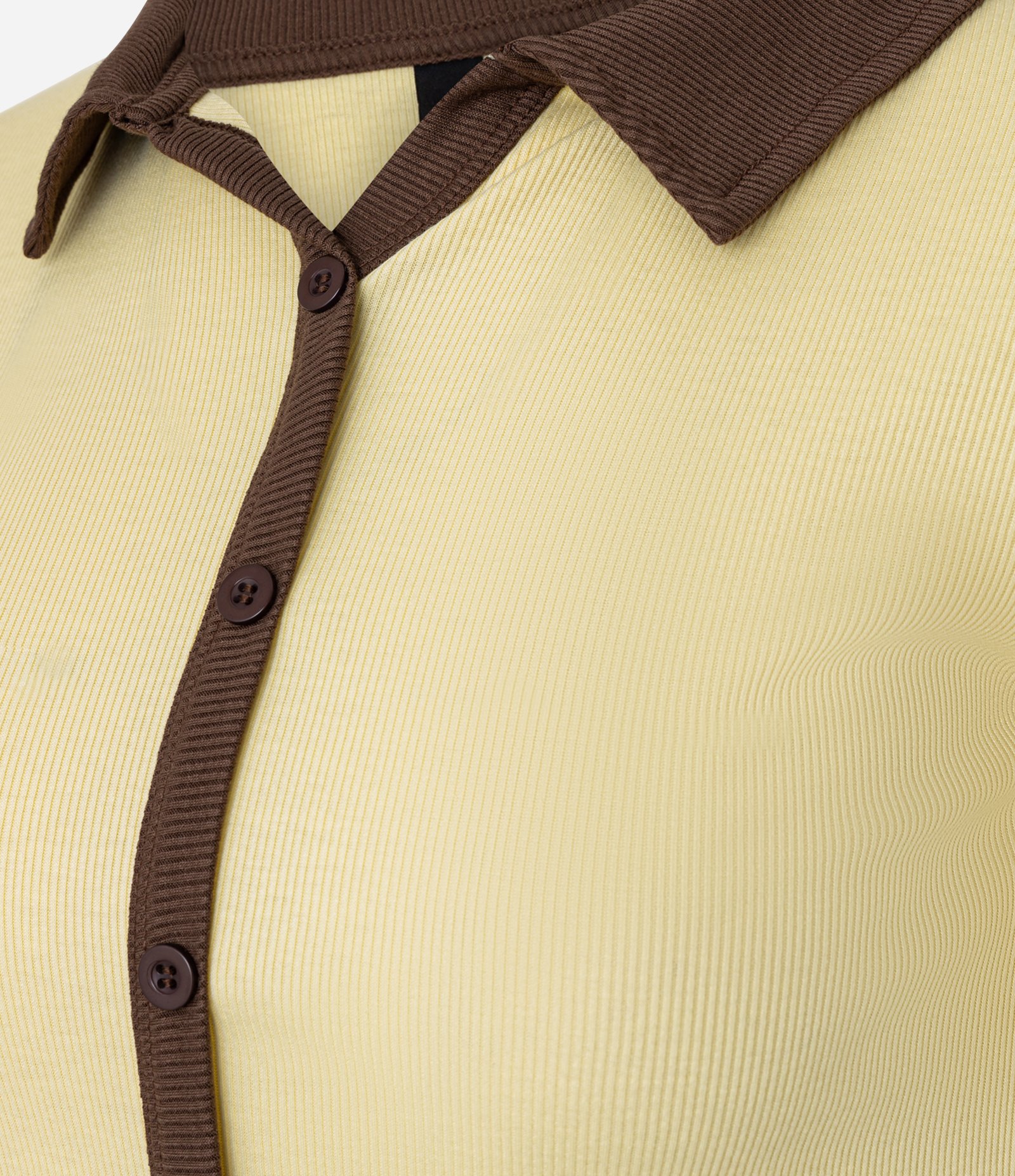 Blusa Polo em Ribana com Detalhes Contrastantes Amarelo 7