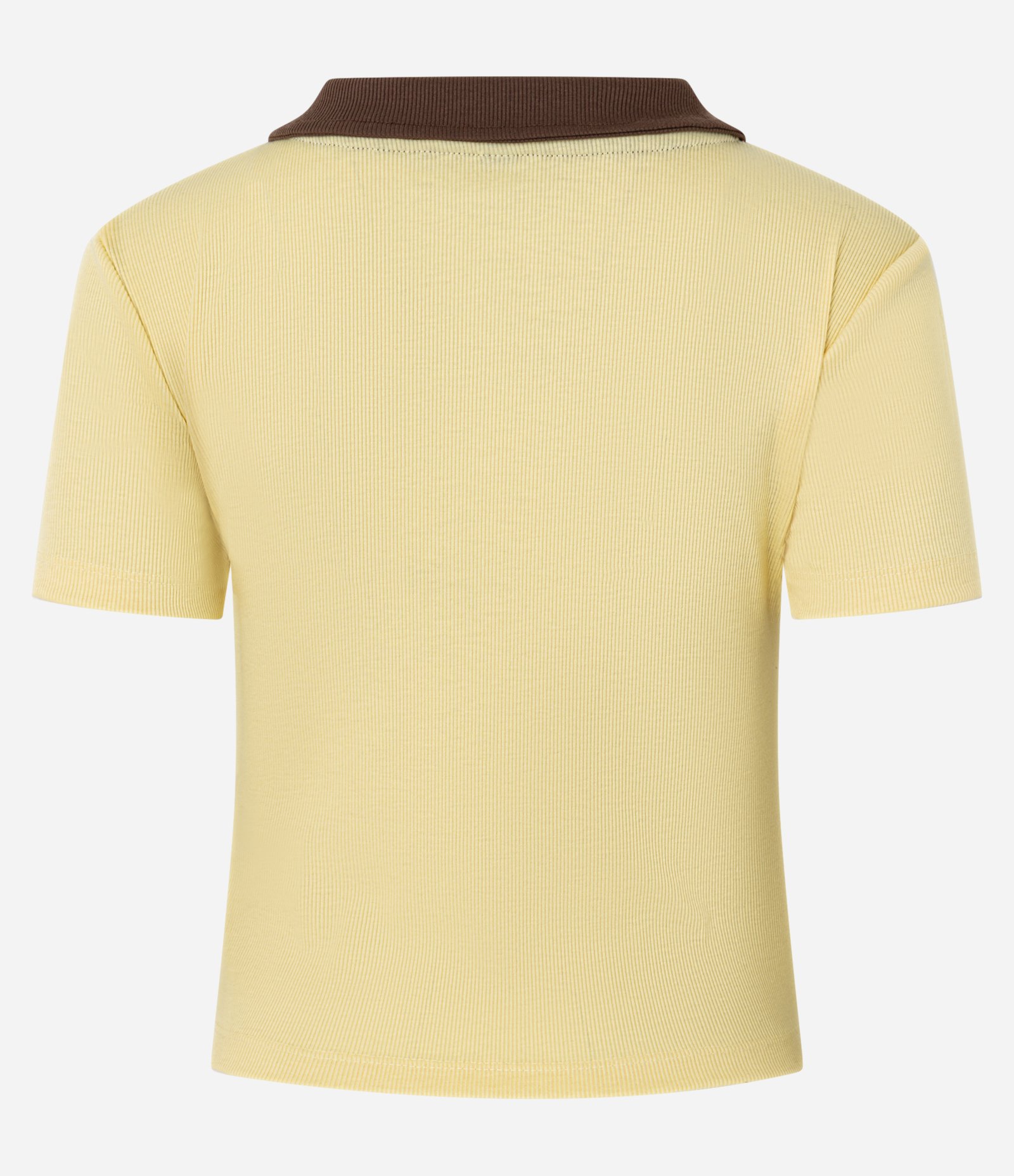 Blusa Polo em Ribana com Detalhes Contrastantes Amarelo 8
