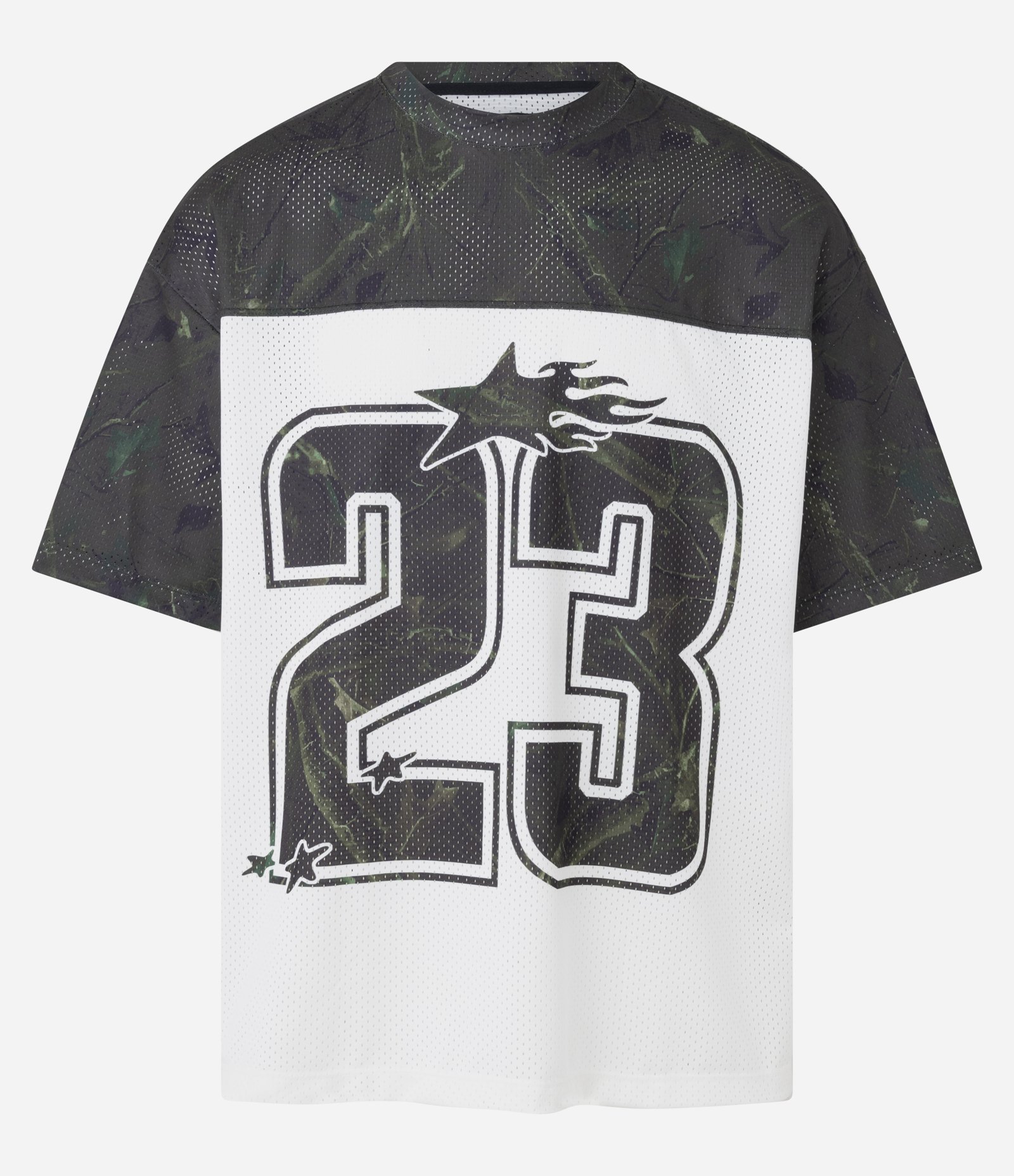 Camiseta Boxy Sportcore com Estampa Abstrata e Lettering 23 Branco/Marrom 5