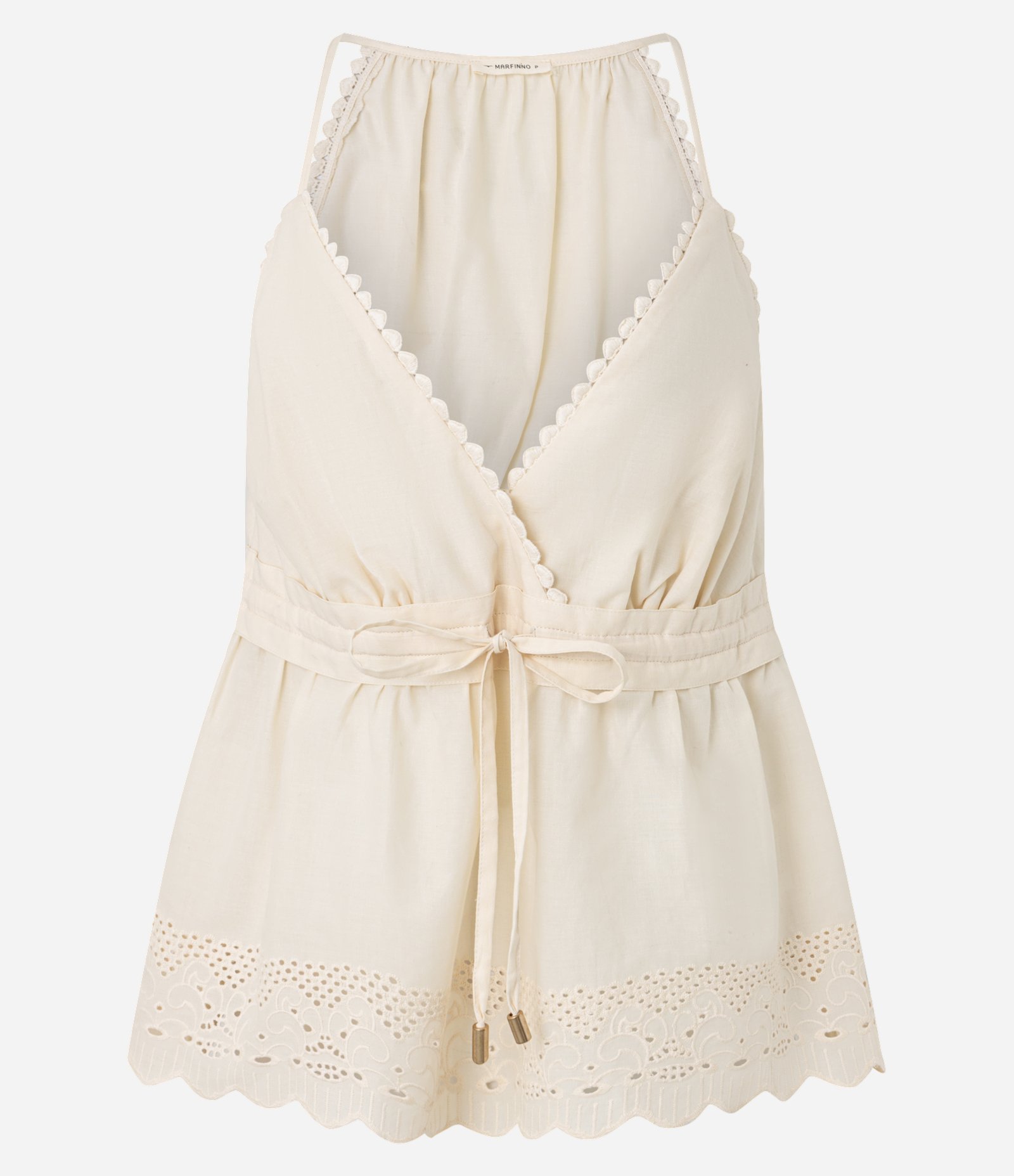 Blusa em Laise com Detalhes no Decote e Bordado na Barra Amarelo 1