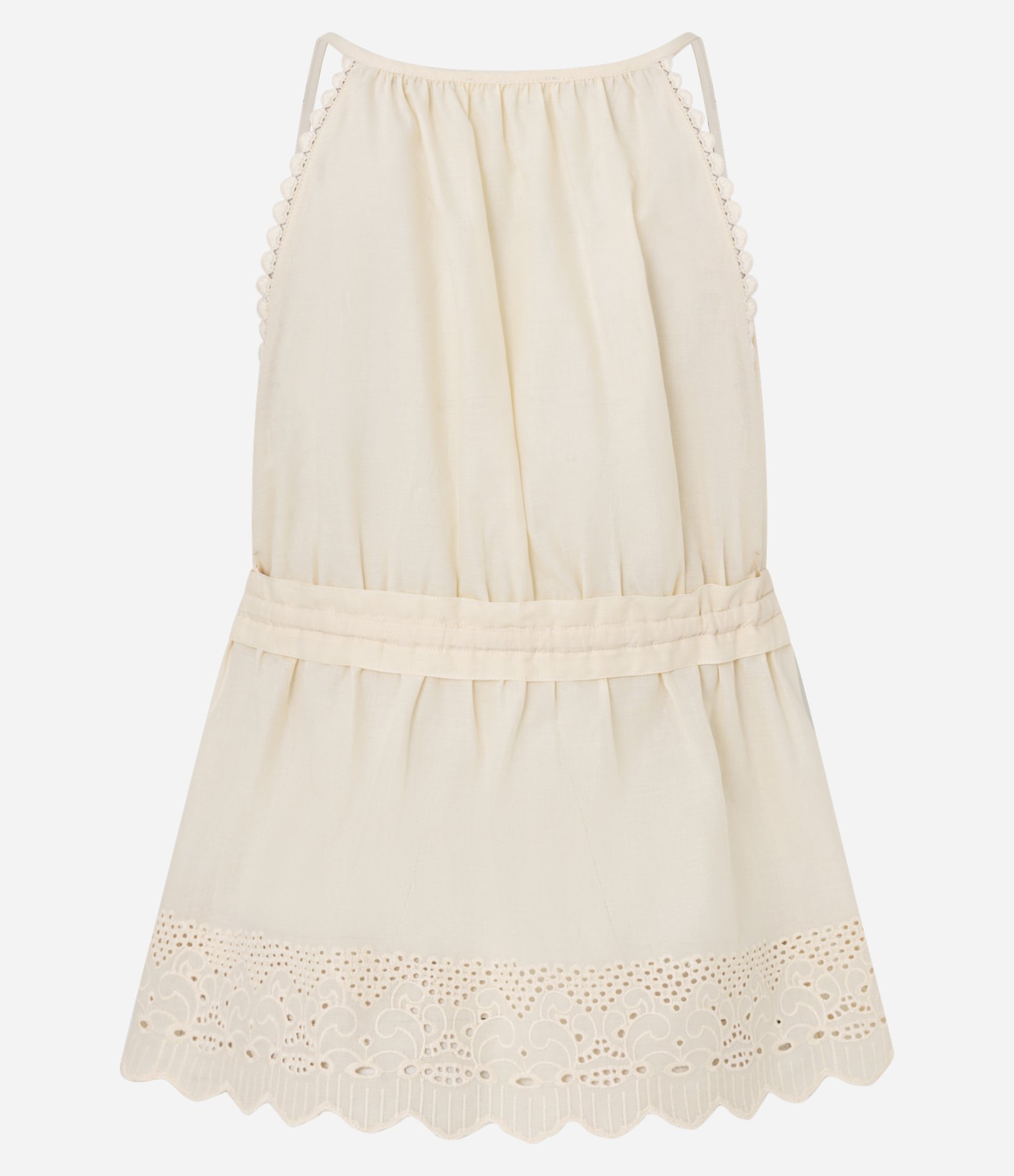 Blusa em Laise com Detalhes no Decote e Bordado na Barra Amarelo 2