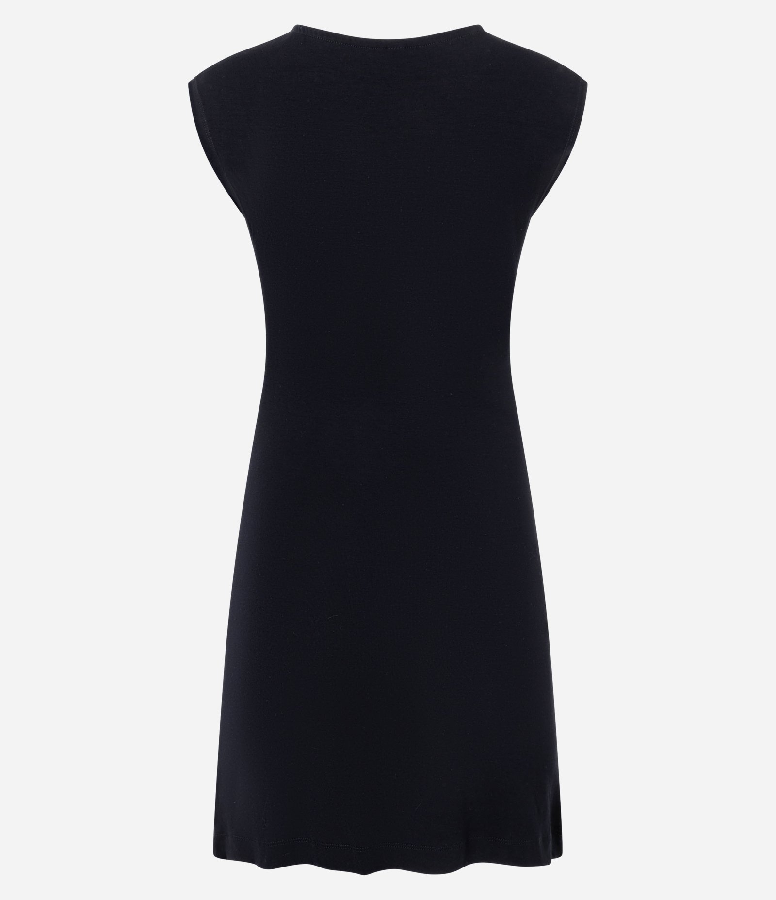 Vestido Curto sem Manga em Viscose com Franzido Lateral Preto 5