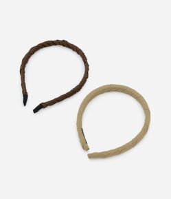 Kit 02 Tiaras em Acabamento liso e textura acolchoada.