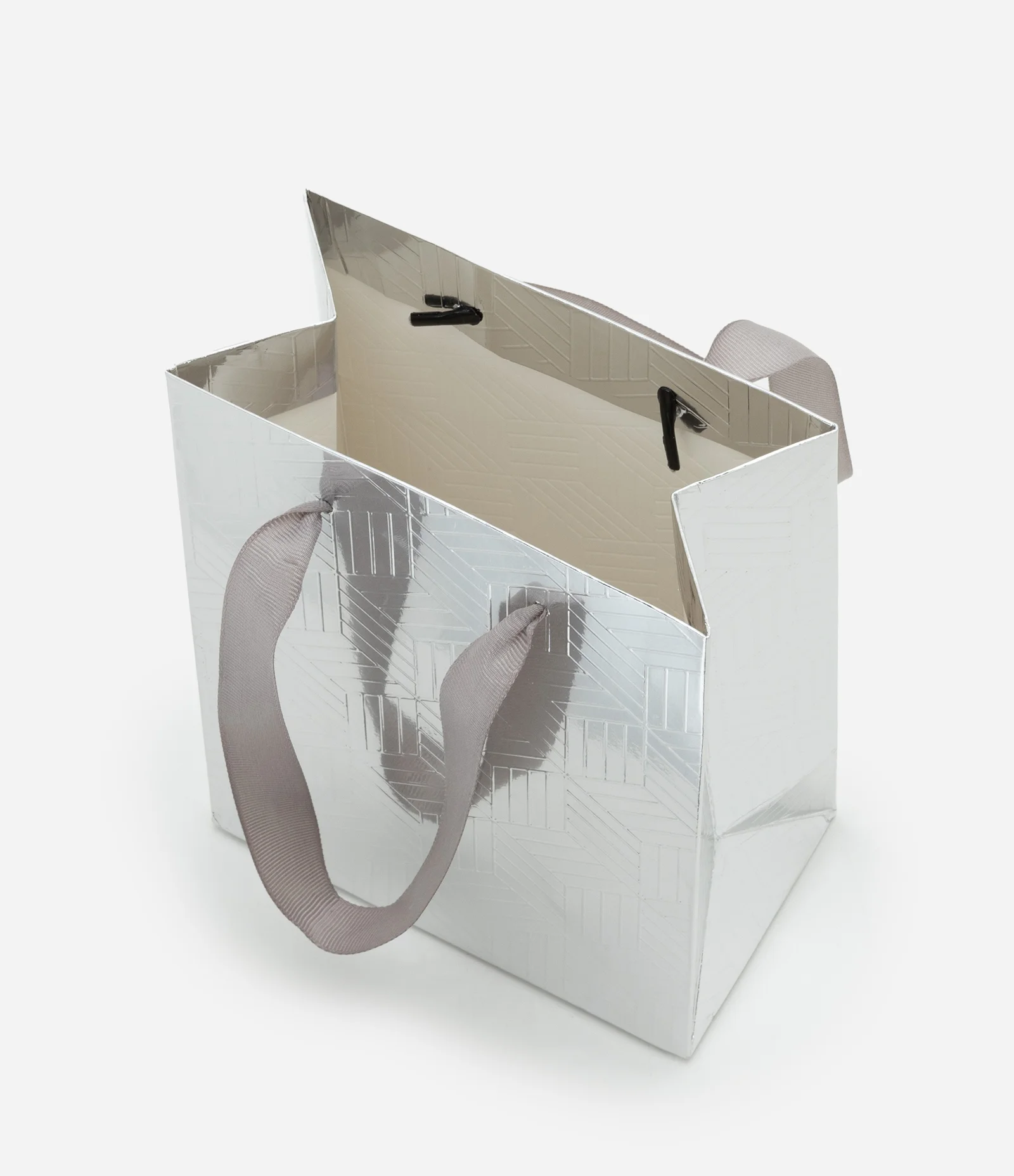 Embalagem de Presente Pequena Metalizada Prata 2