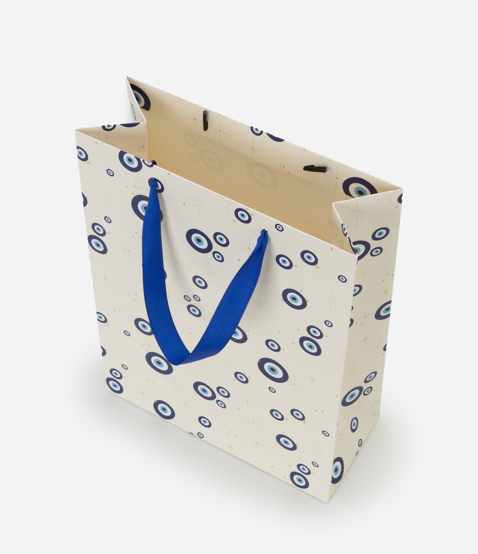 Embalagem de Presente Pequena com Estampa de Olho Grego Bege 2