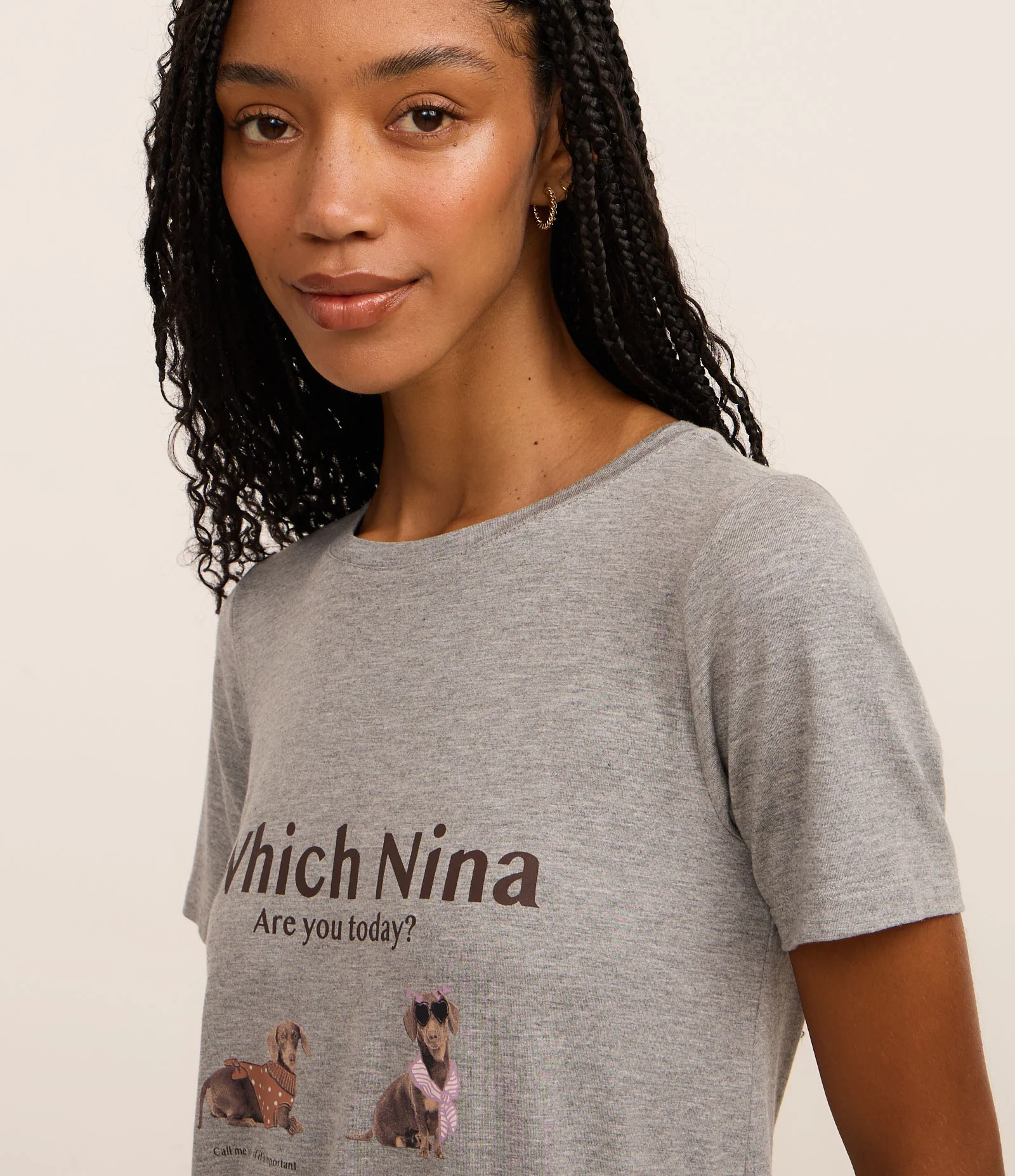 Pijama Short Doll em Viscose com Estampa de Cachorrinho Cinza 2