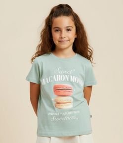 Camiseta Infantil com Estampa Macaron Mood - Tam 7 a 14 Anos
