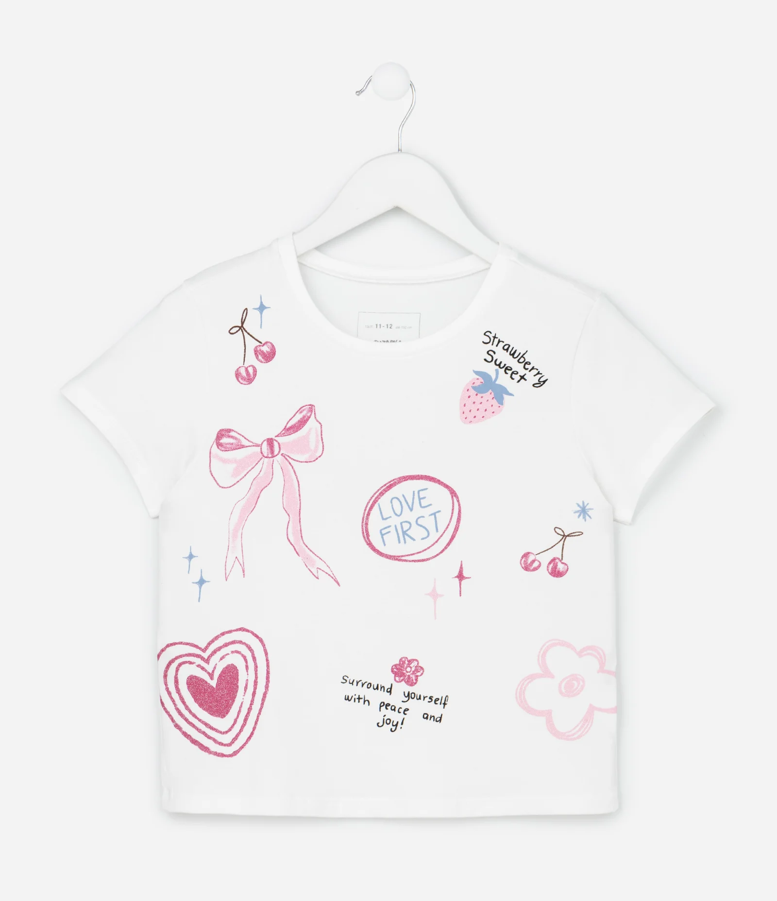 Camiseta Infantil Regular com Estampa de Ícones - Tam 5 a 16 Anos Branco 2