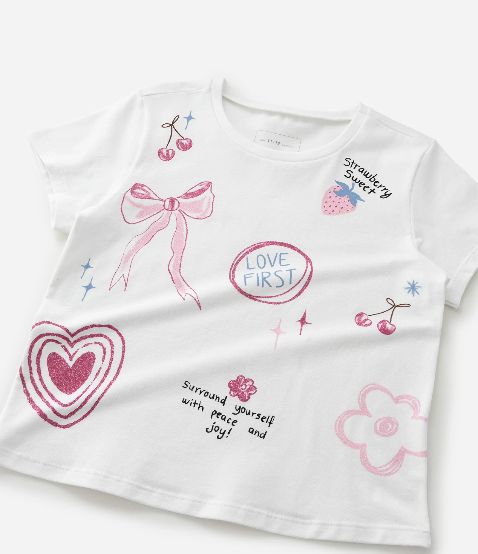 Camiseta Infantil Regular com Estampa de Ícones - Tam 5 a 16 Anos Branco 6