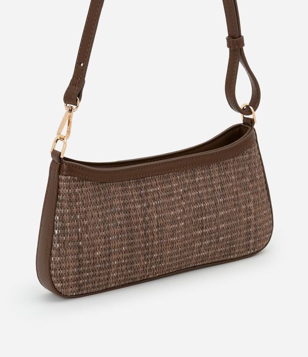 Bolsa Boho Baguete com Efeito de Palha e Alça Regulável