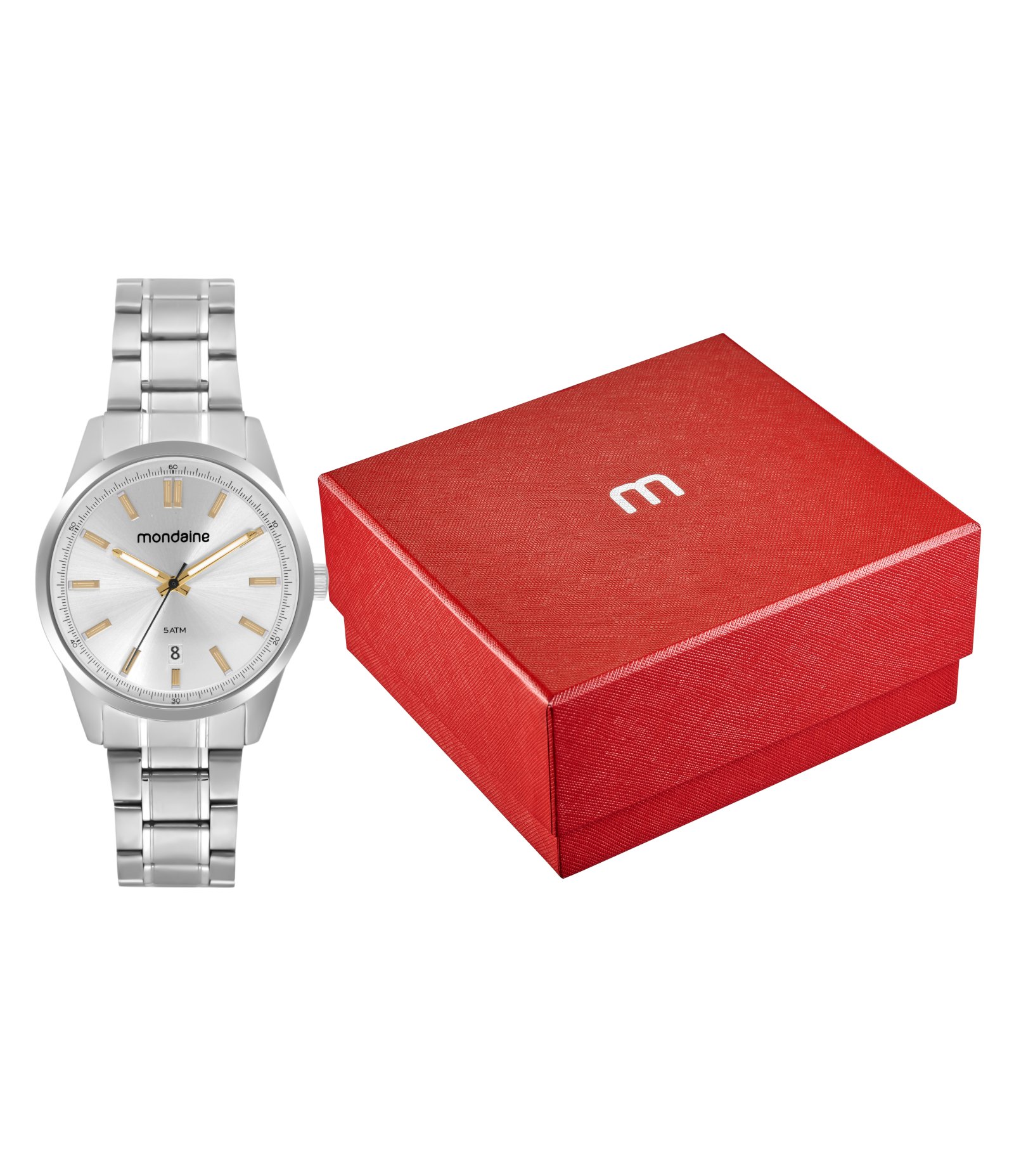 Relógio Analógico Masculino Mondaine Prata 2