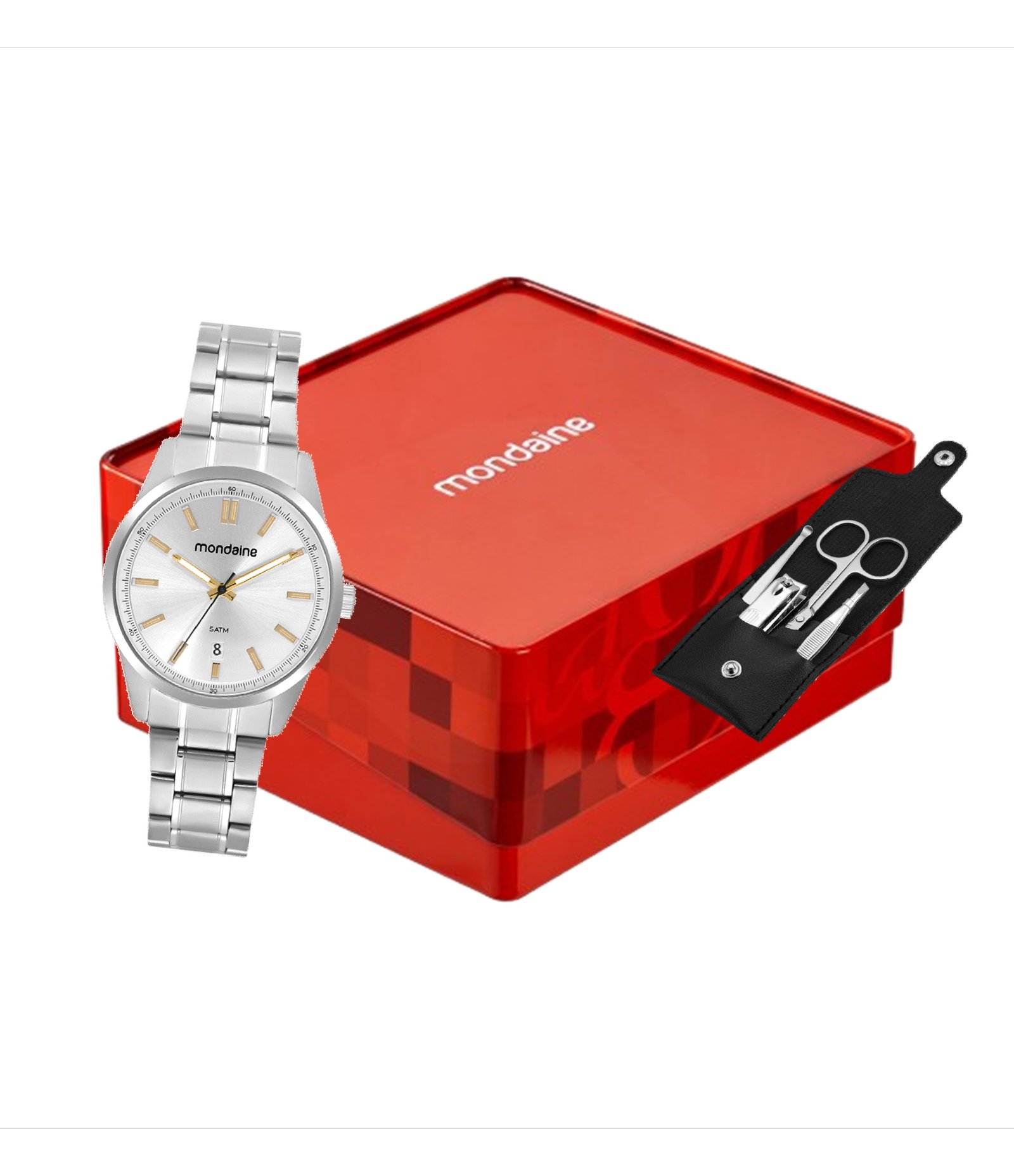Relógio Analógico Masculino Mondaine Prata 5
