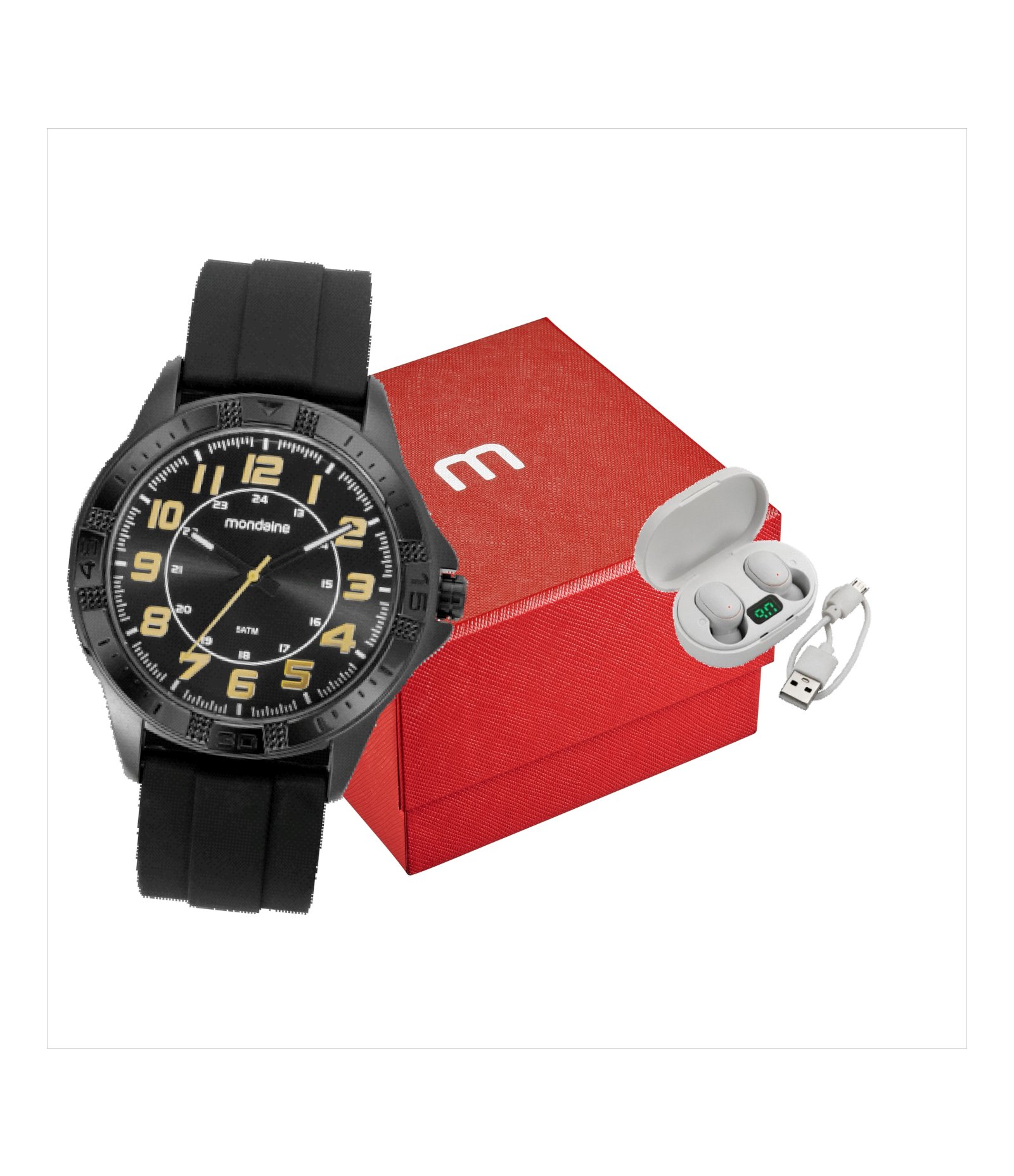 Relógio Analógico Masculino Mondaine Preto 5