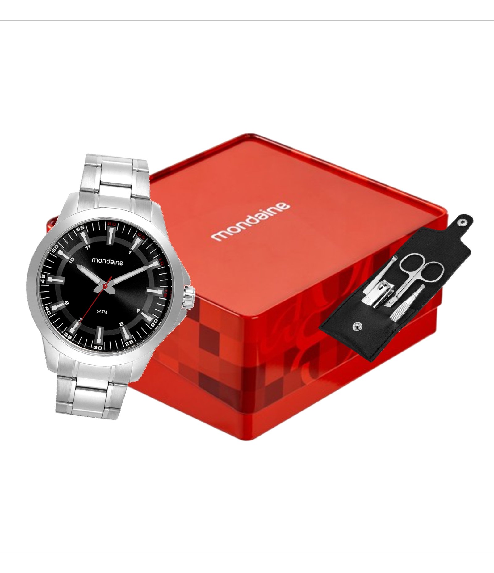 Relógio Analógico Masculino Mondaine Prata 5